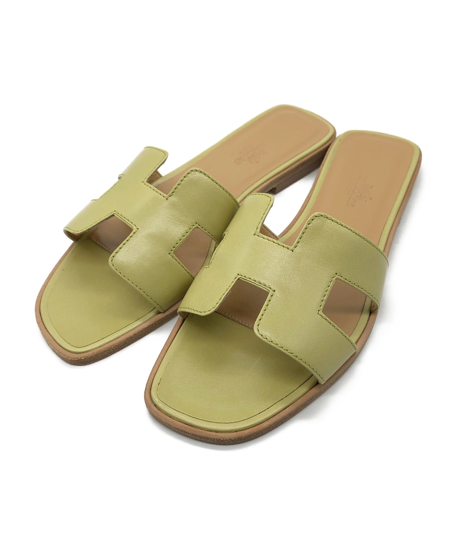 中古・古着通販】HERMES (エルメス) Hサンダル ピスタチオグリーン