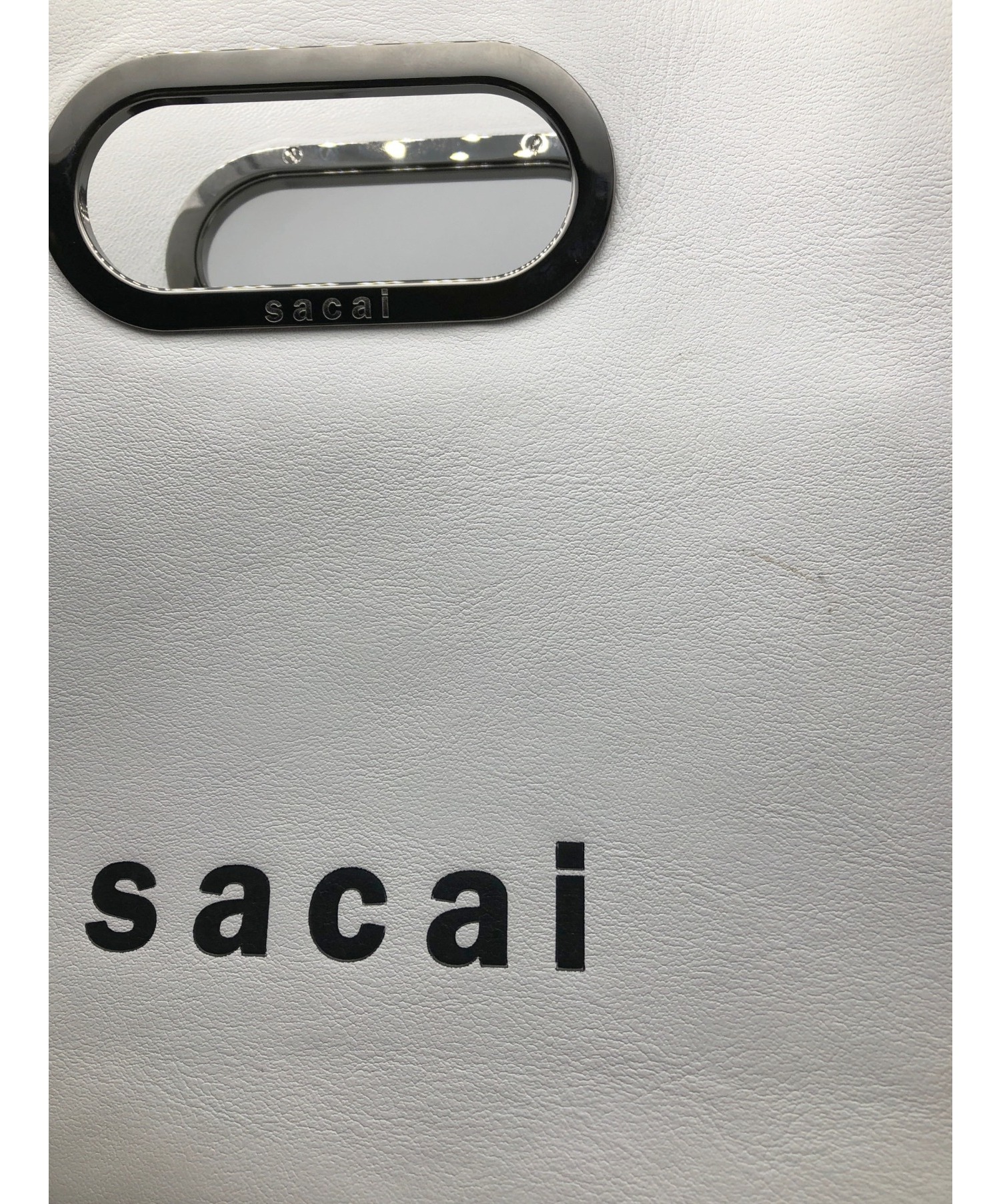 中古・古着通販】sacai (サカイ) ロゴハンドバッグ ホワイト サイズ