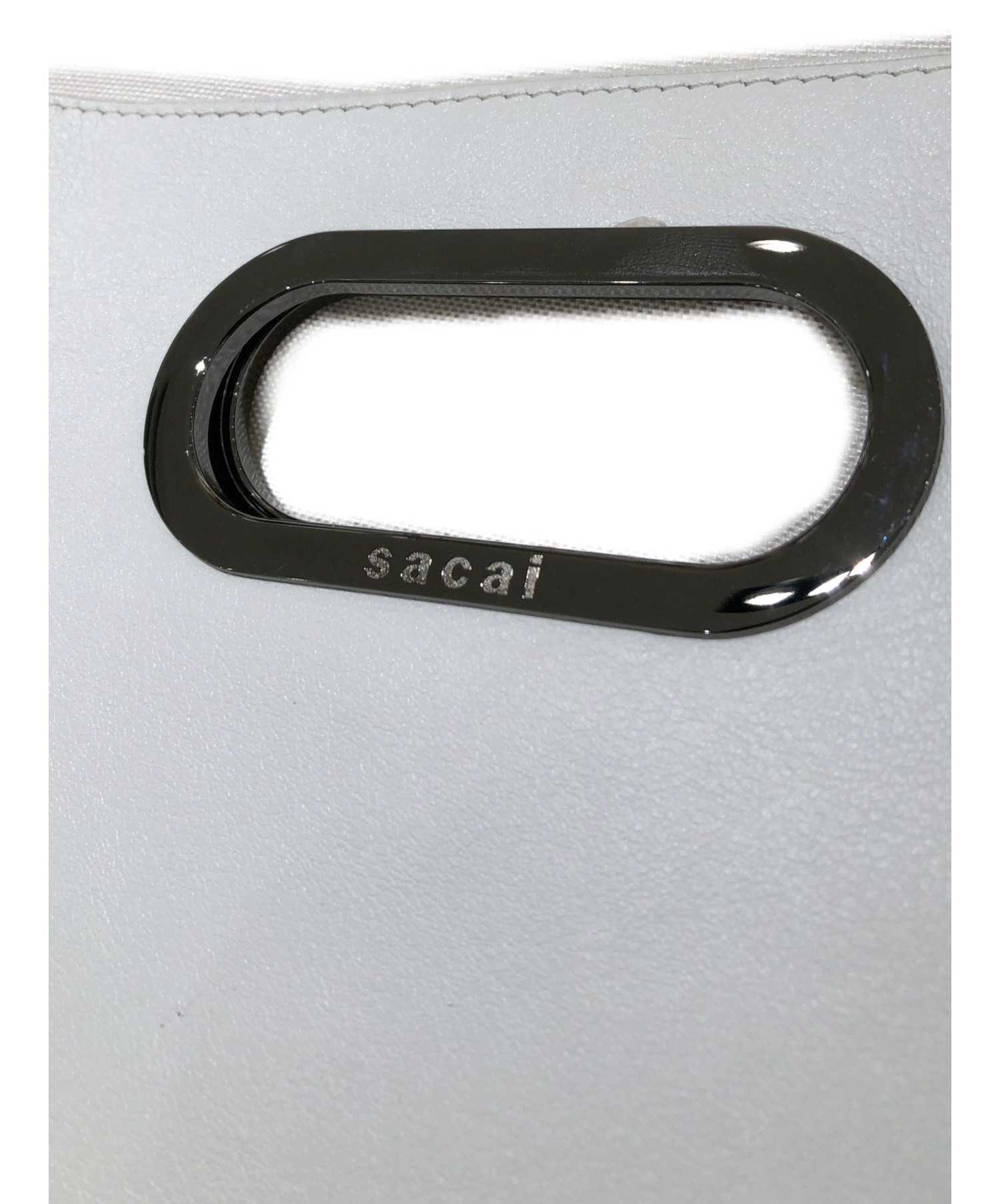 中古・古着通販】sacai (サカイ) ロゴハンドバッグ ホワイト サイズ