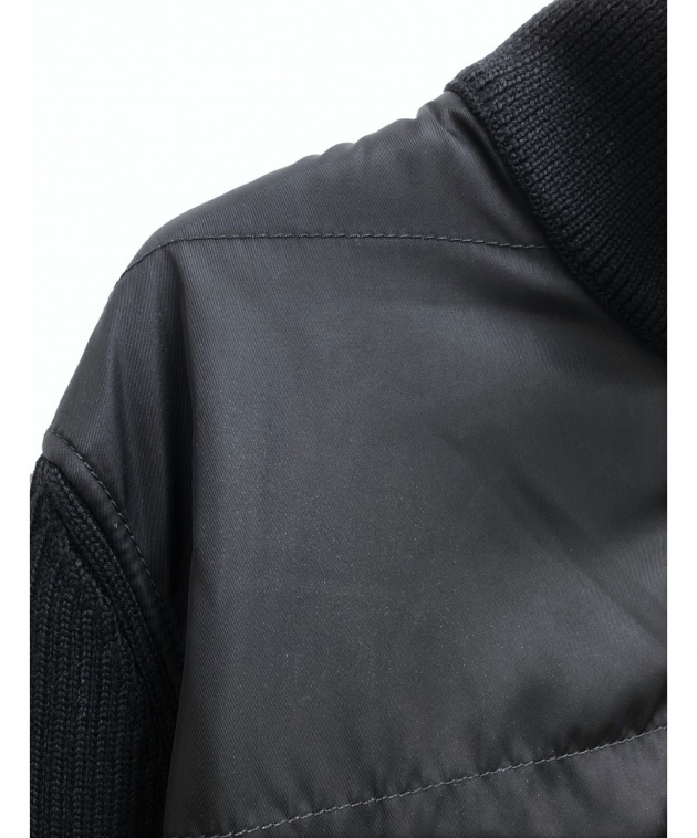 【極美品】PRADA プラダ ナイロン ウール切替 カーディガン 46 黒 中古・古着通販】PRADA (プラダ) ウール混カーディガン ブラック