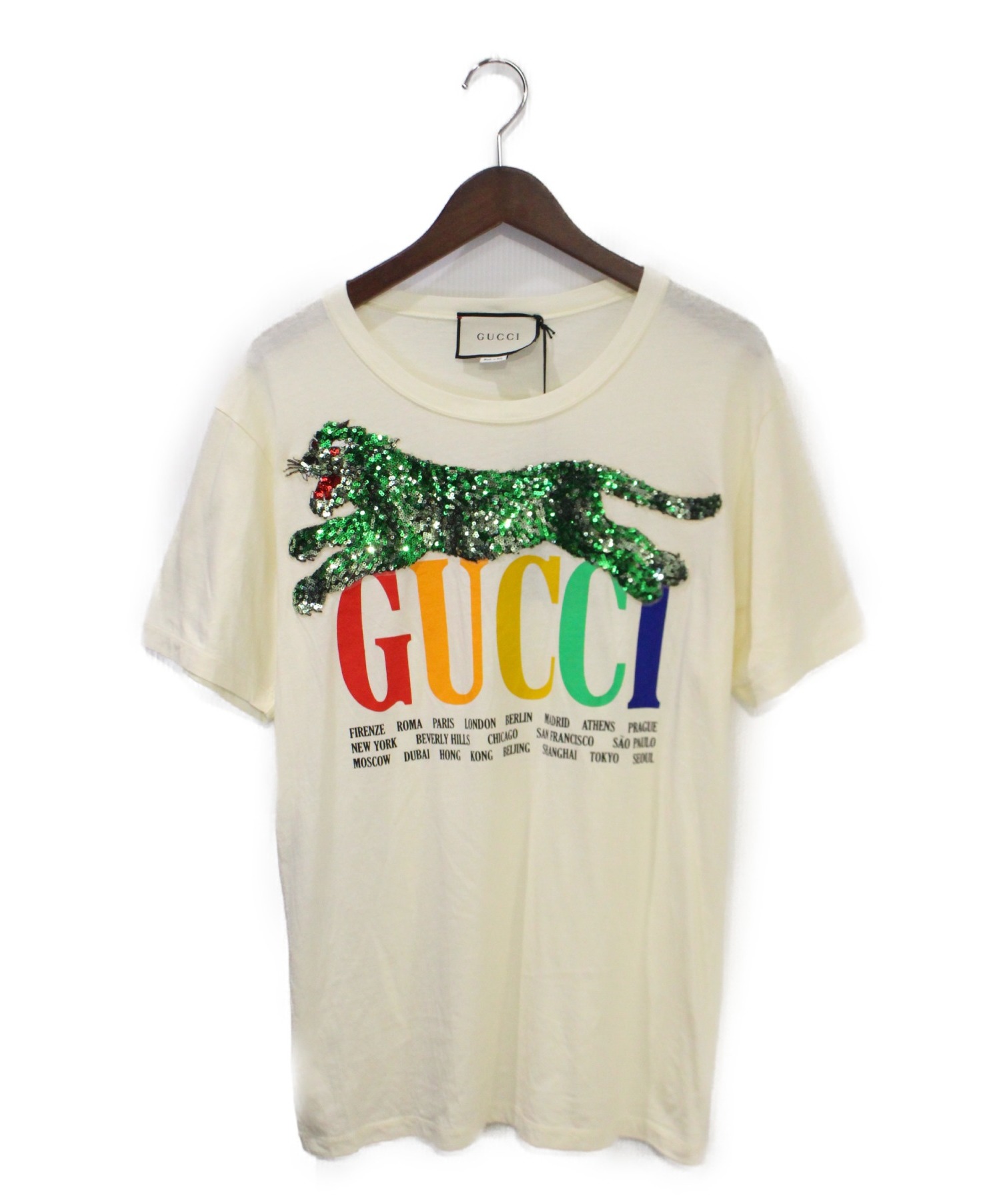 中古・古着通販】GUCCI (グッチ) Tシャツ アイボリー サイズ:S 