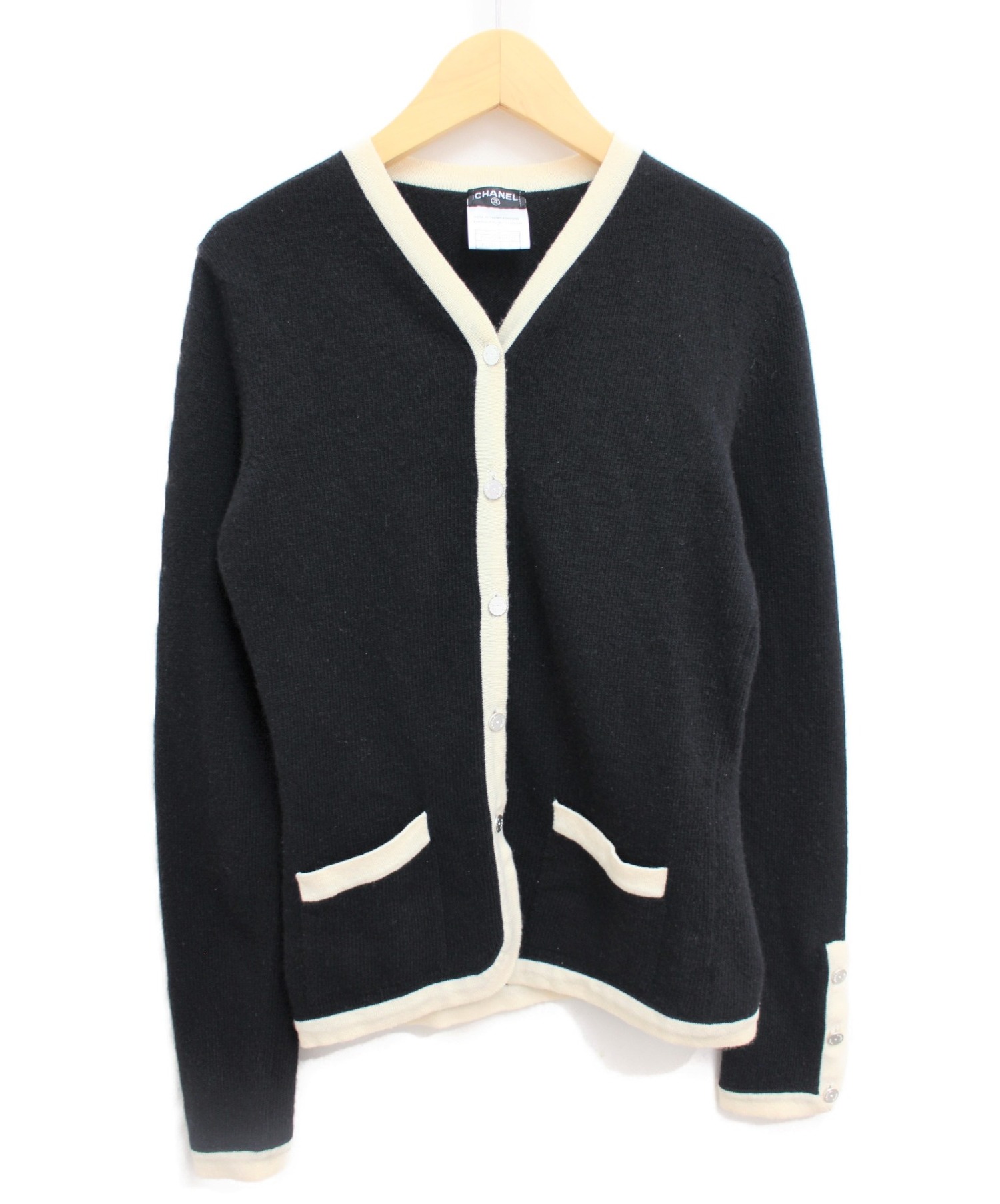 中古・古着通販】CHANEL (シャネル) カシミヤカーディガン ブラック