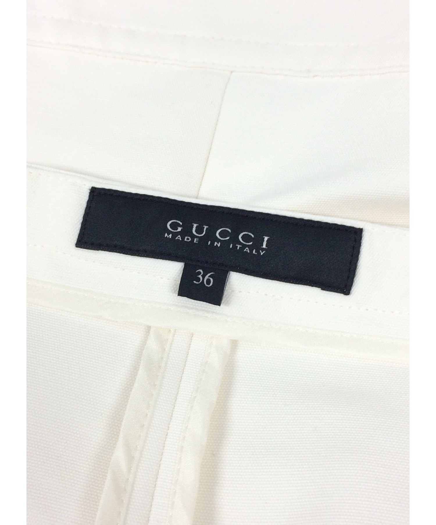 中古・古着通販】GUCCI (グッチ) フロントボタンスカート ホワイト