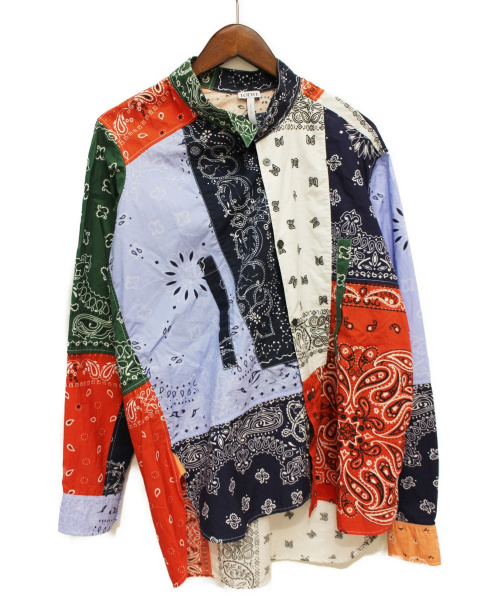 LOEWE / 長袖シャツ/XS/コットン/マルチカラー/総柄/H2199851GA 中古・古着通販】LOEWE (ロエベ) 19SS 再構築バンダナシャツ マルチ