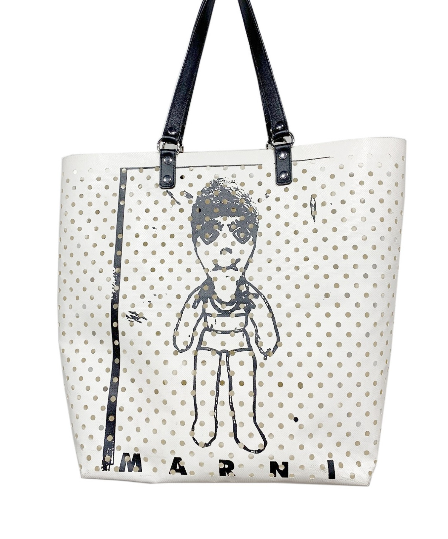 中古・古着通販】MARNI (マルニ) パンチングトートバッグ ホワイト 