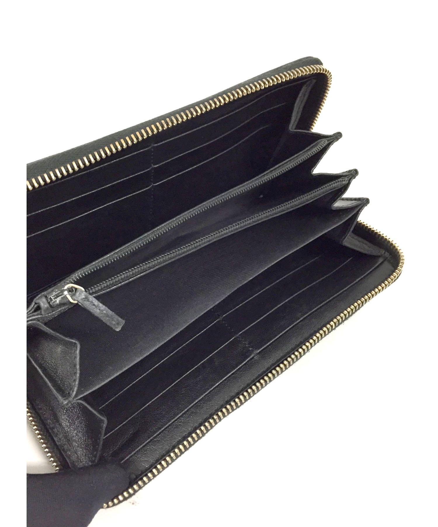 中古・古着通販】GUCCI (グッチ) ラウンドファスナー長財布 ブラック 