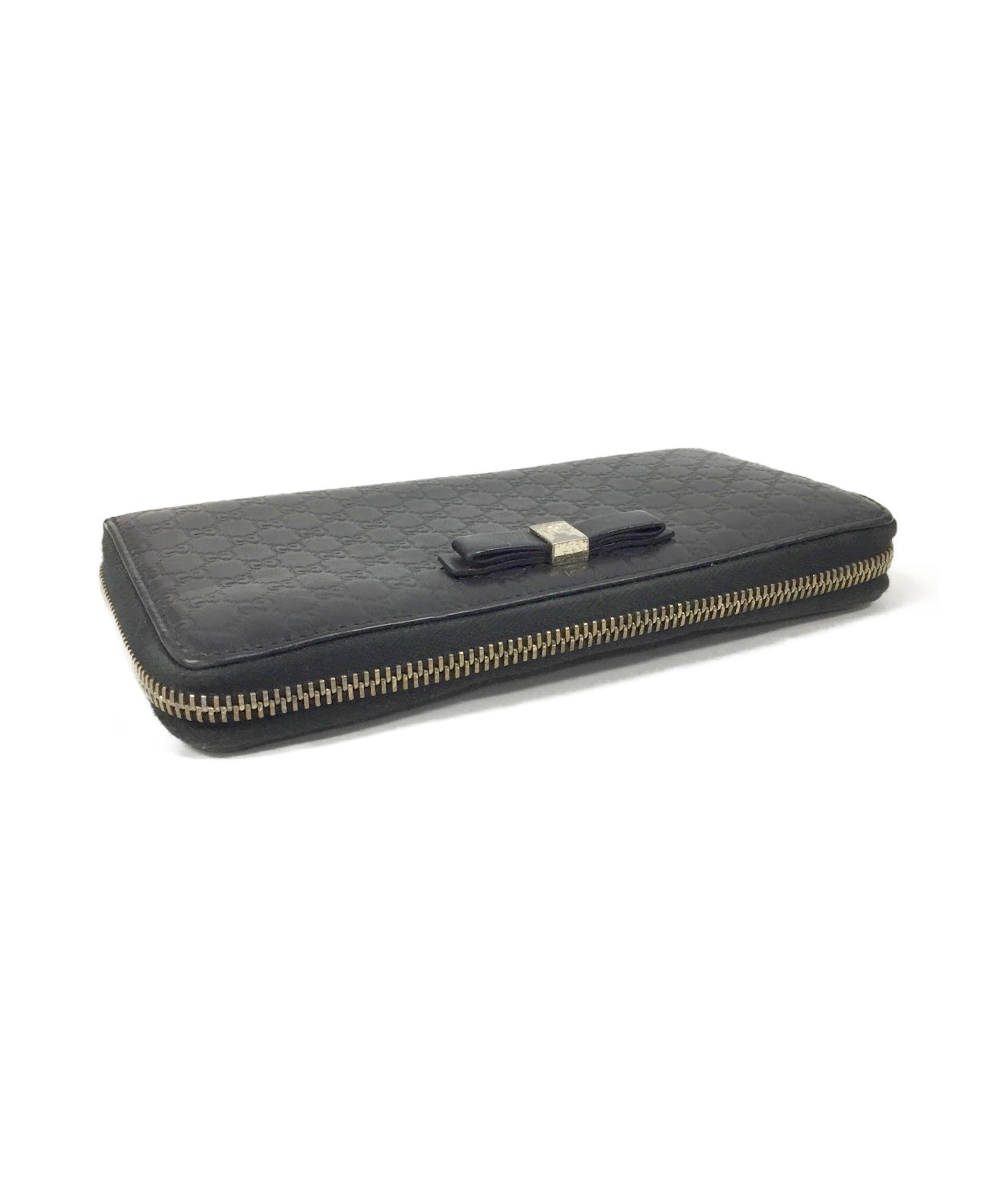 中古・古着通販】GUCCI (グッチ) ラウンドファスナー長財布 ブラック 