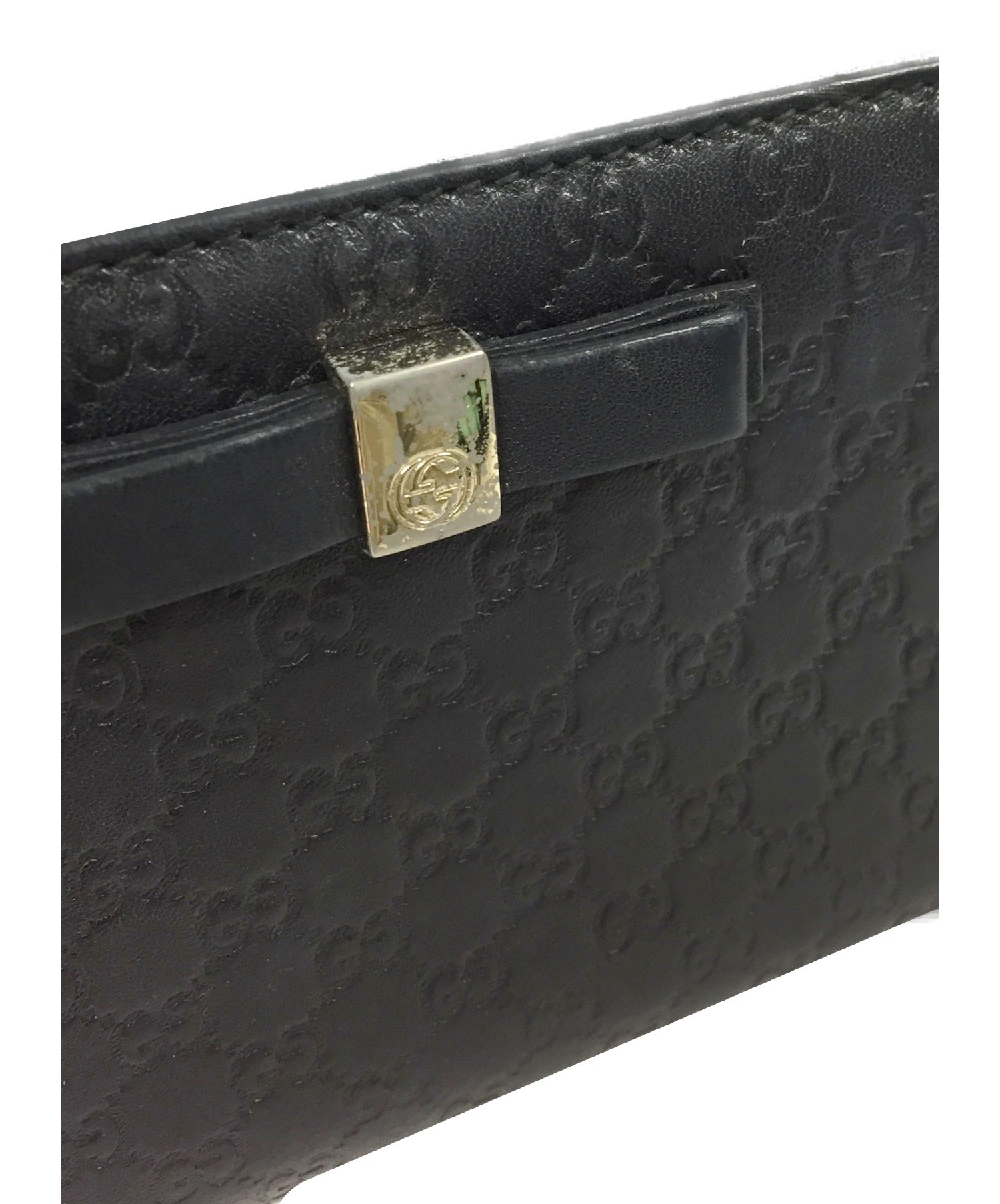 中古・古着通販】GUCCI (グッチ) ラウンドファスナー長財布 ブラック 