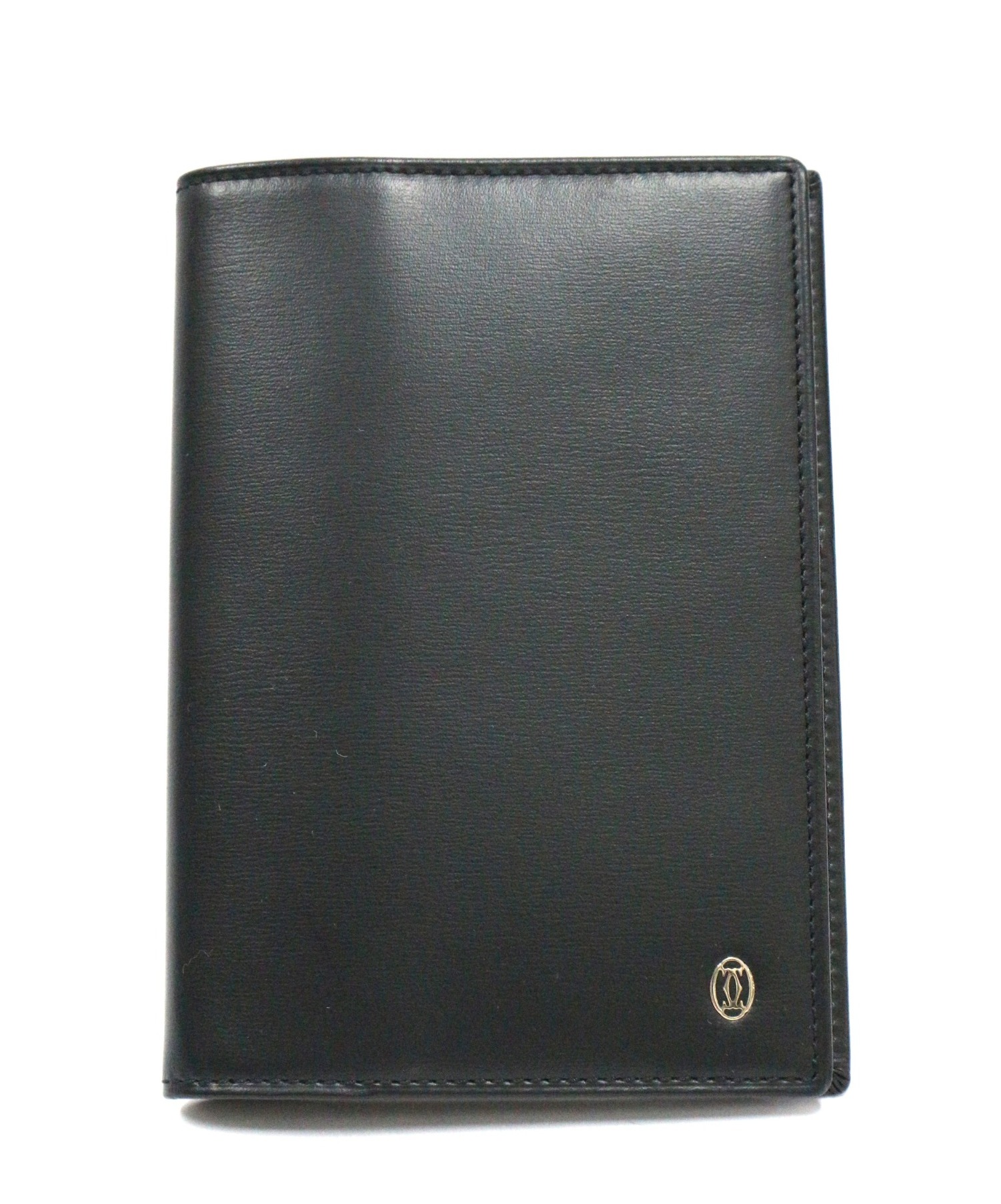未使用Cartierカルティエ　パシャ　レザーパスポートケース　ブラック　黒 中古・古着通販】Cartier (カルティエ) パスポートケース ブラック 未