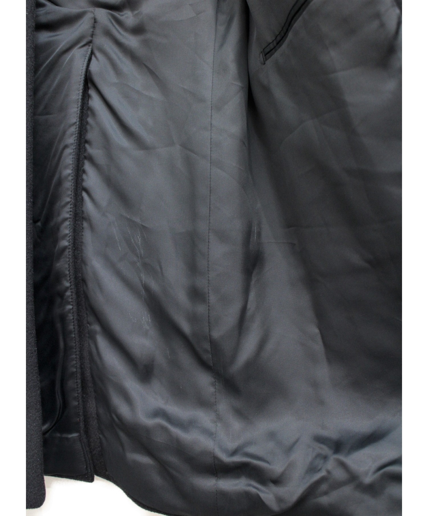 中古・古着通販】PRADA (プラダ) アンゴラ混チェスターコート ブラック