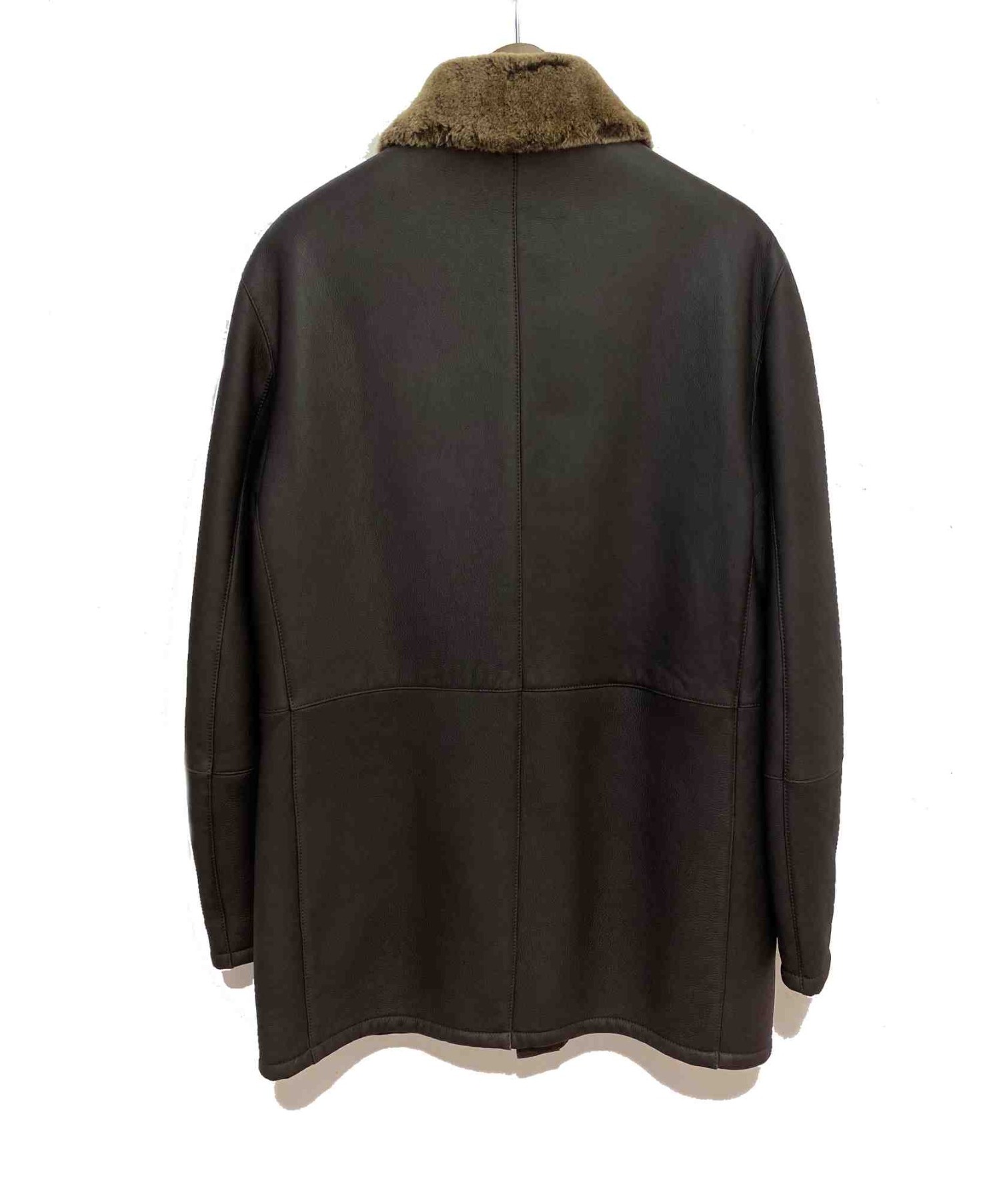 サルヴァトーレフェラガモ ムートン レザージャケット ガンチーニ L ボア 水色 ジップアップブルゾン - メンズ | Ferragamo フェラガモ ジャケット