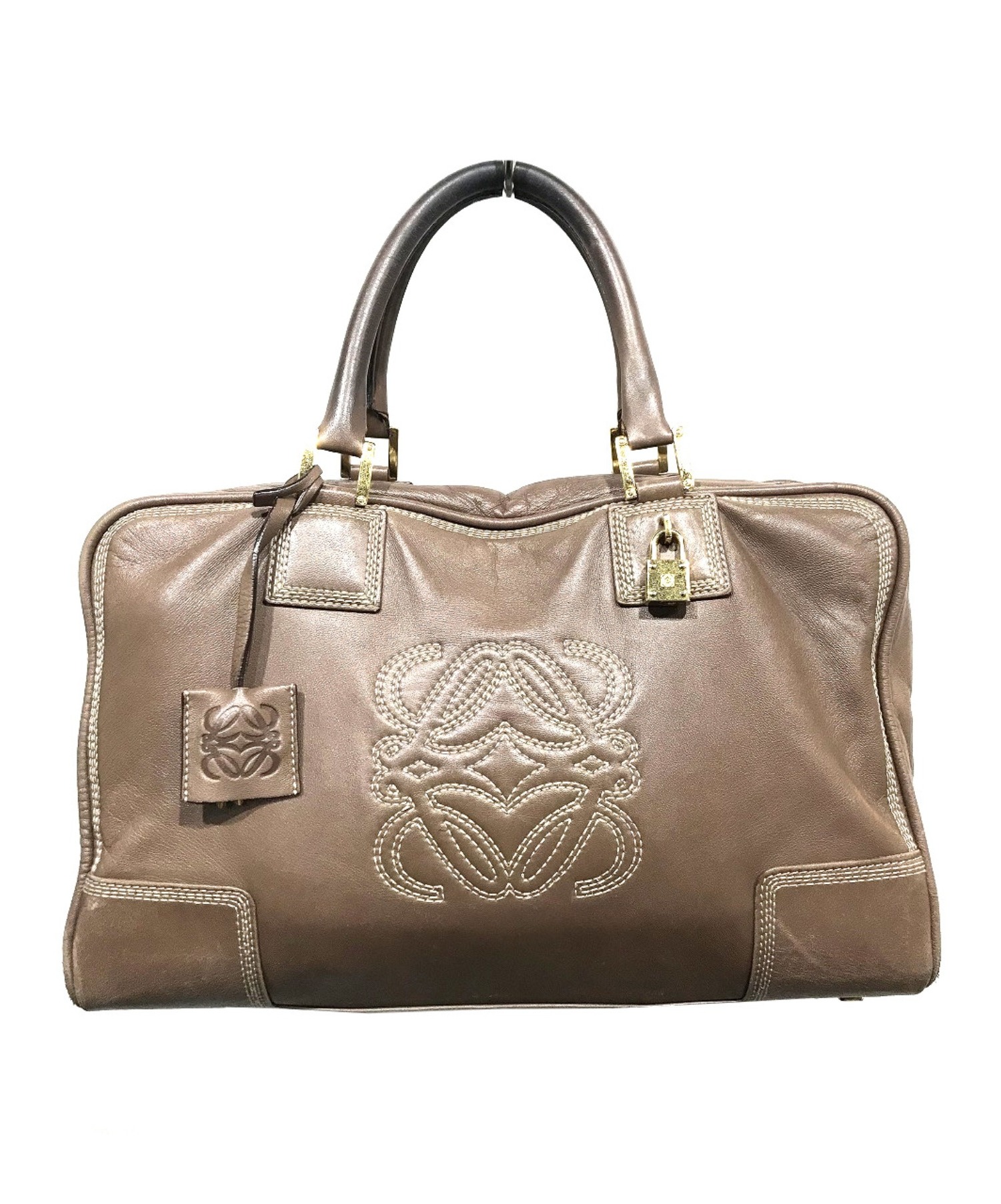 中古・古着通販】LOEWE (ロエベ) ハンドバッグ ブラウン アマソナ36 