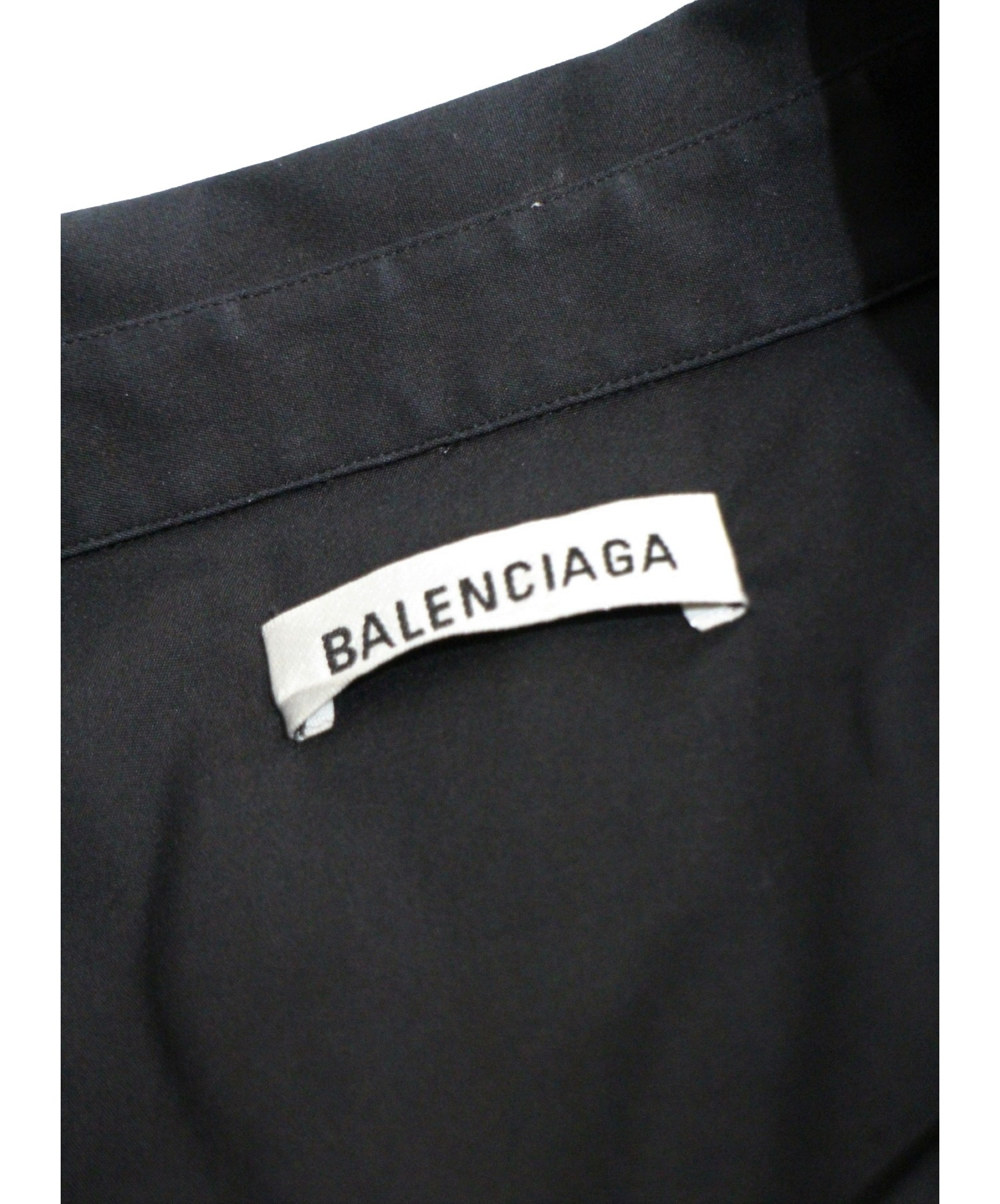 BALENCIAGA 長袖シャツ ブラック 刺繍ロゴ 中古・古着通販】BALENCIAGA (バレンシアガ) ポケット刺繍ロゴシャツ