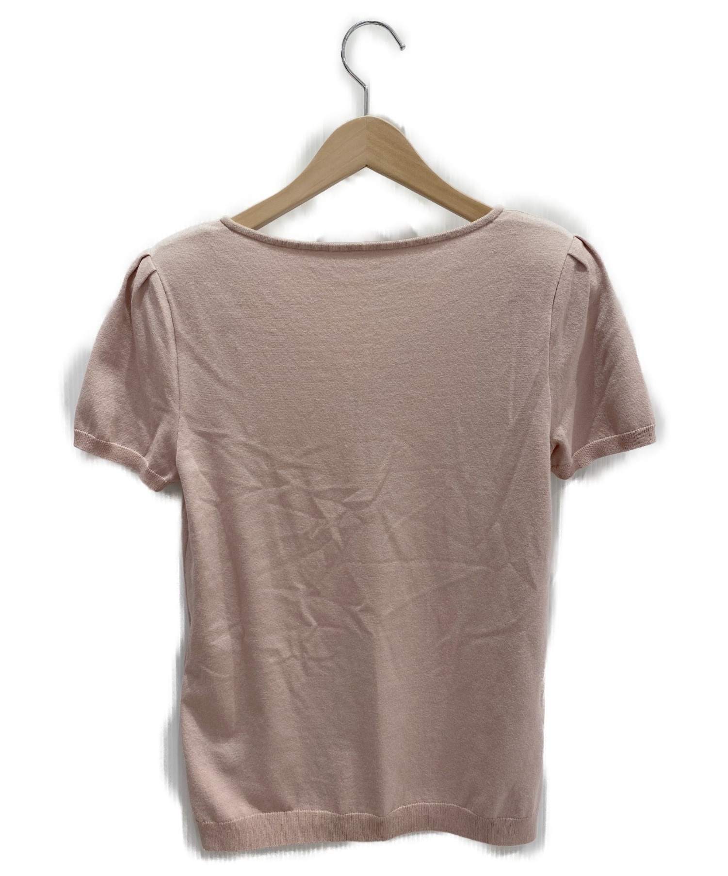 中古・古着通販】FOXEY (フォクシー) 半袖ニット ピンク サイズ:40