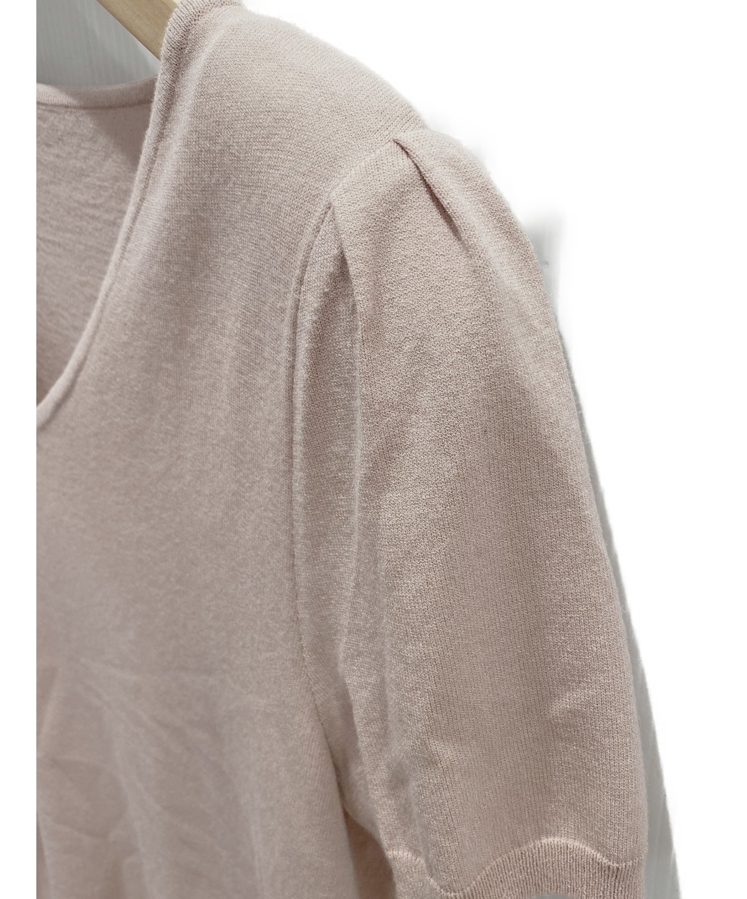 中古・古着通販】FOXEY (フォクシー) 半袖ニット ピンク サイズ:40