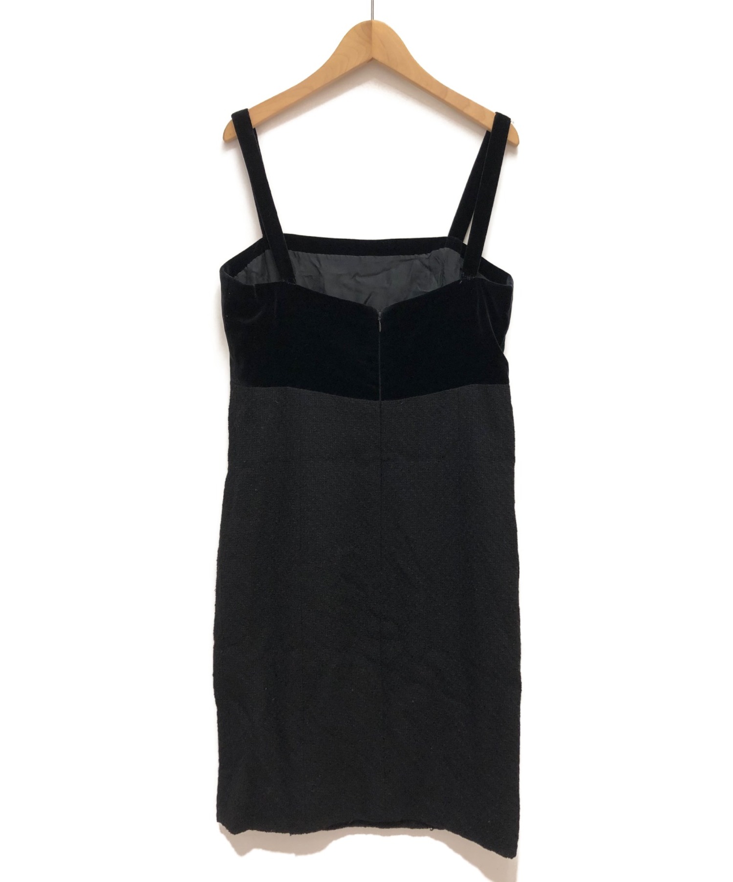 【美品】CHANEL 03A ベロアジャケット ブラック つけ袖 42 黒 シャネル CHANEL スポーツライン ジャケット ベロア ブラック P9801