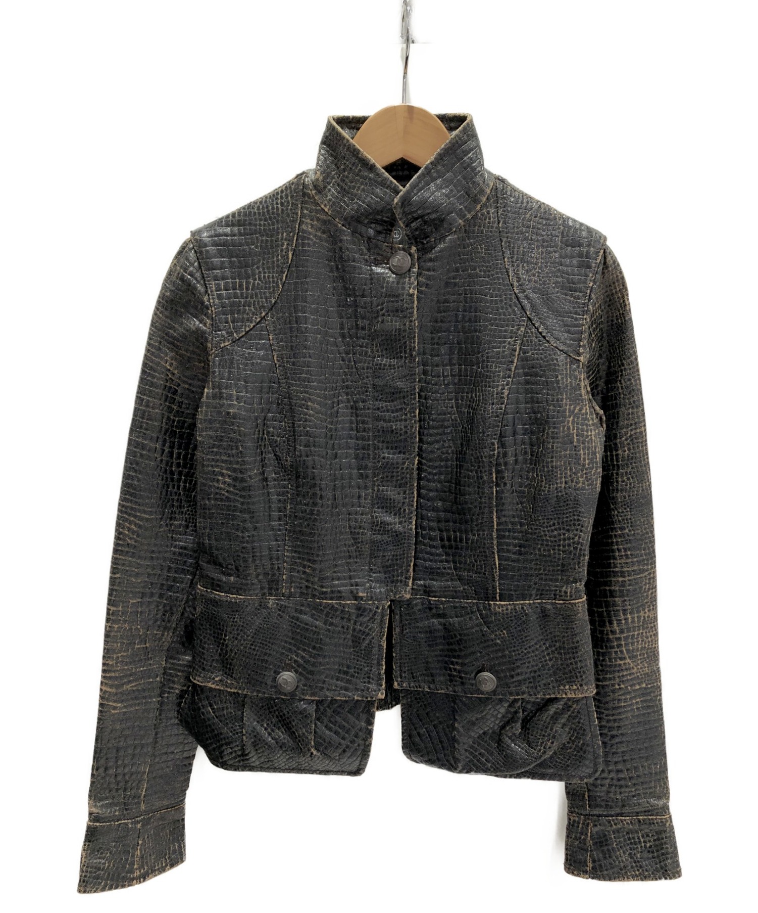 お値下げ　シャネル　レザージャケット　CHANEL 中古・古着通販】CHANEL (シャネル) フェイクレザージャケット