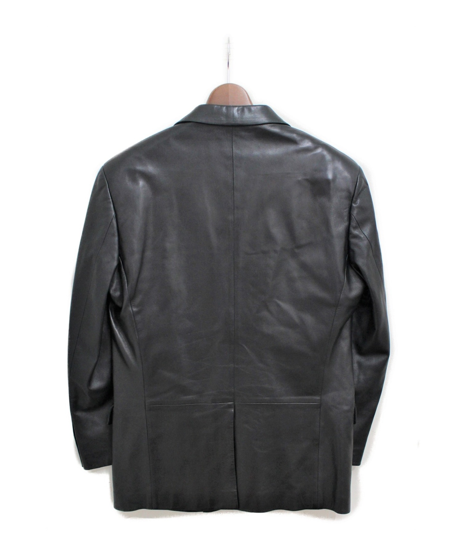 gucci レザーテーラードジャケット 中古・古着通販】GUCCI (グッチ) レザーテーラードジャケット ブラック