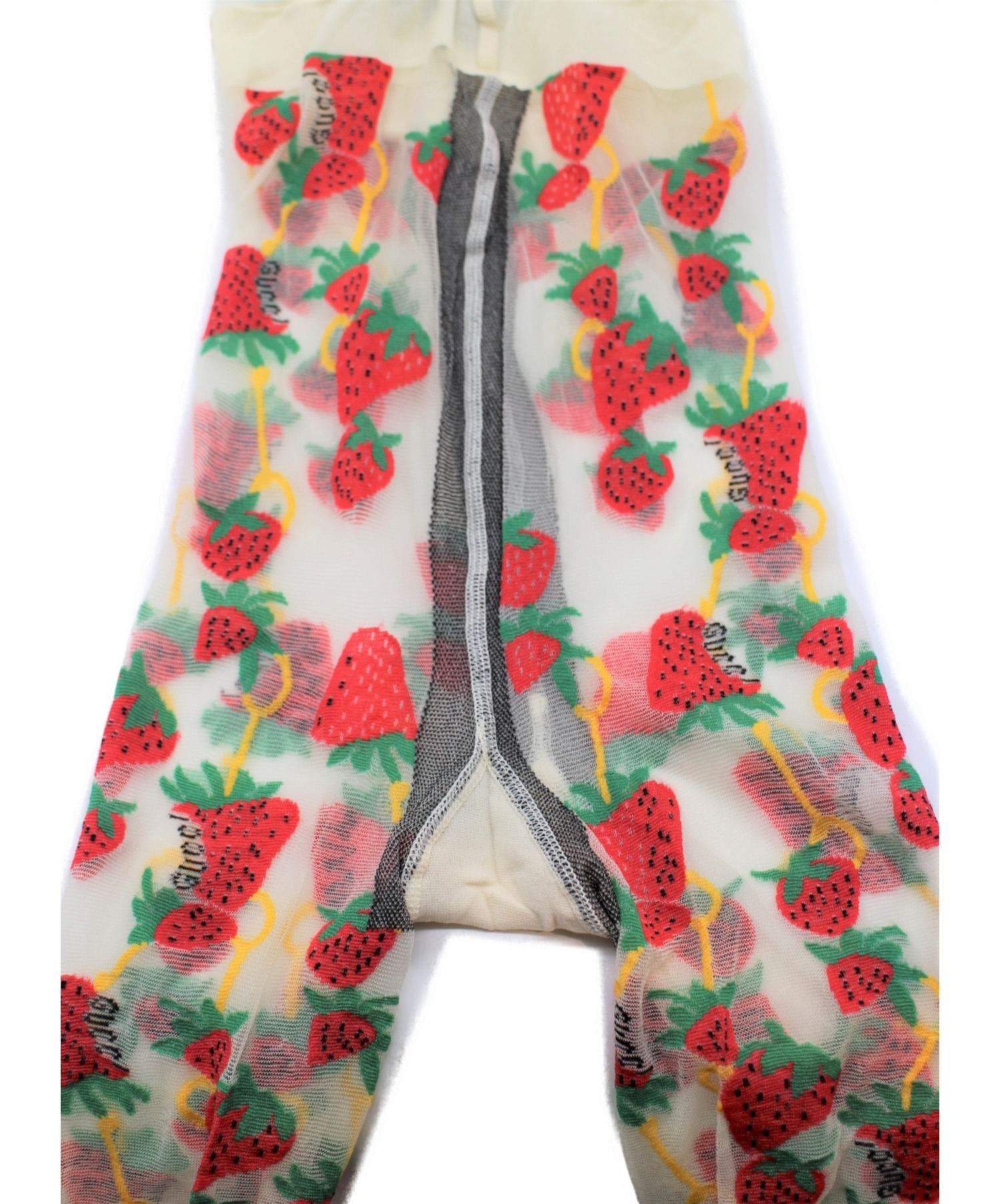 中古・古着通販】GUCCI (グッチ) ストロベリージャガードタイツ サイズ