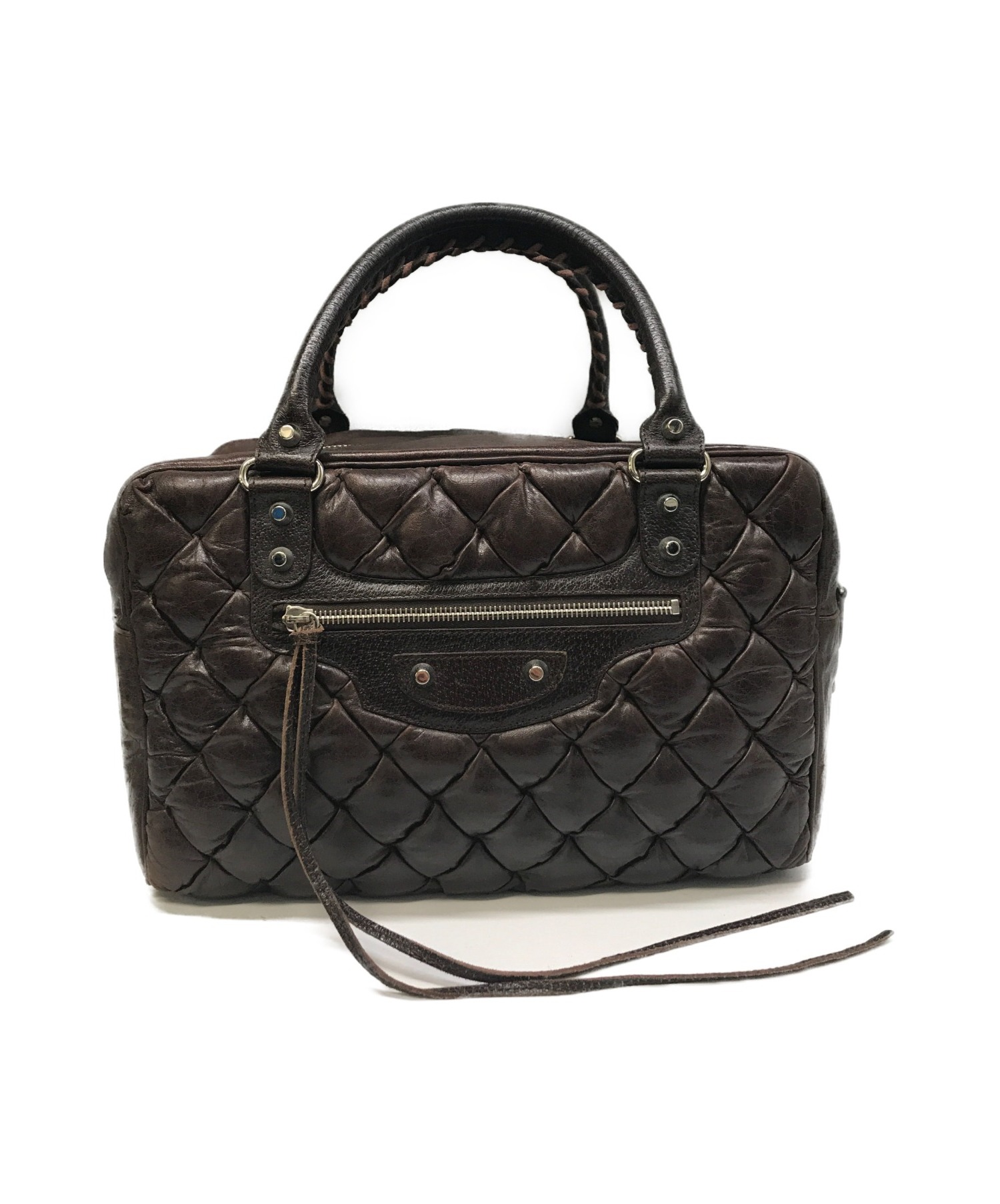 中古・古着通販】BALENCIAGA (バレンシアガ) ボストンバッグ ブラウン 