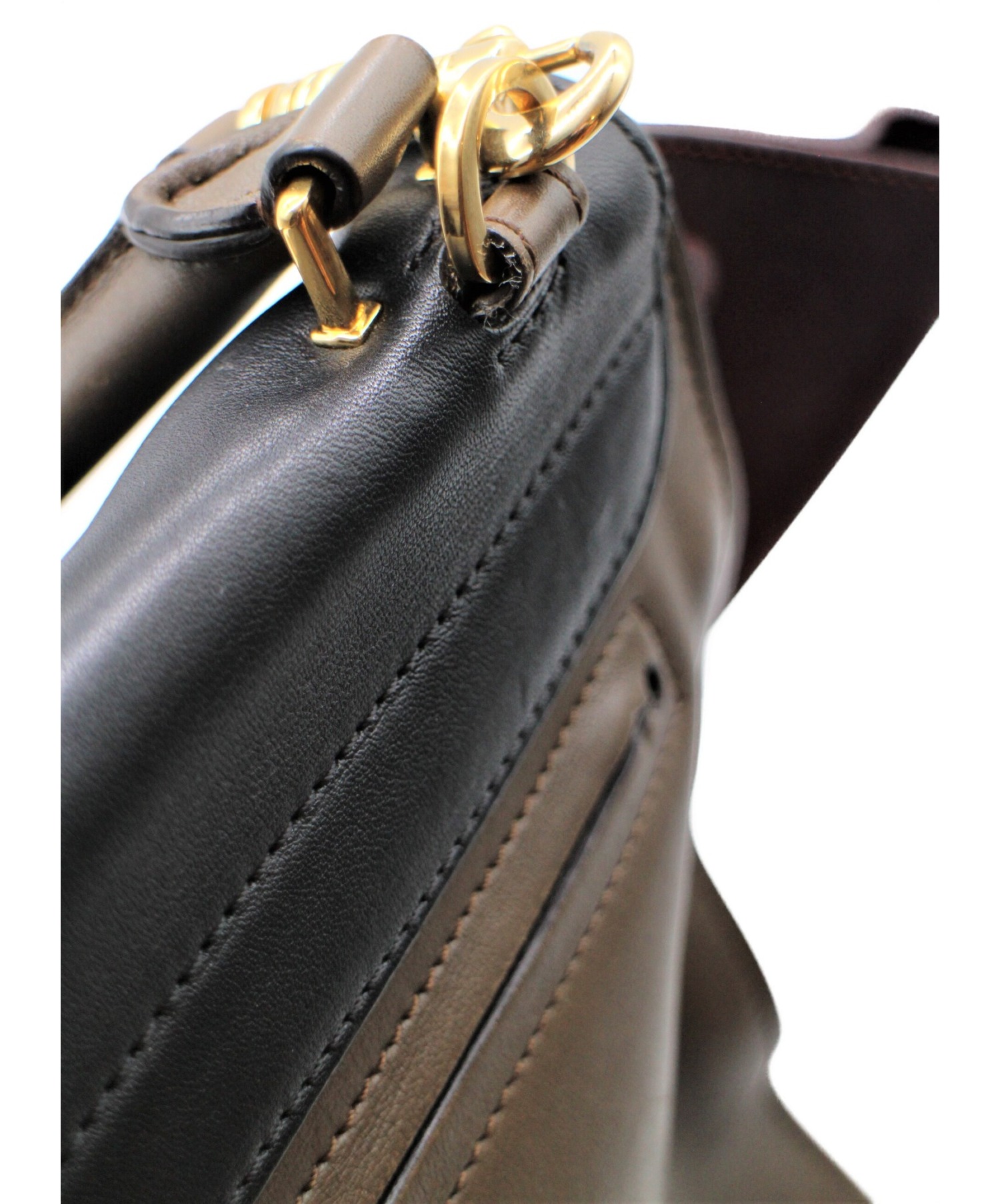 中古・古着通販】CELINE (セリーヌ) トラペーズ ブラック×カーキ 