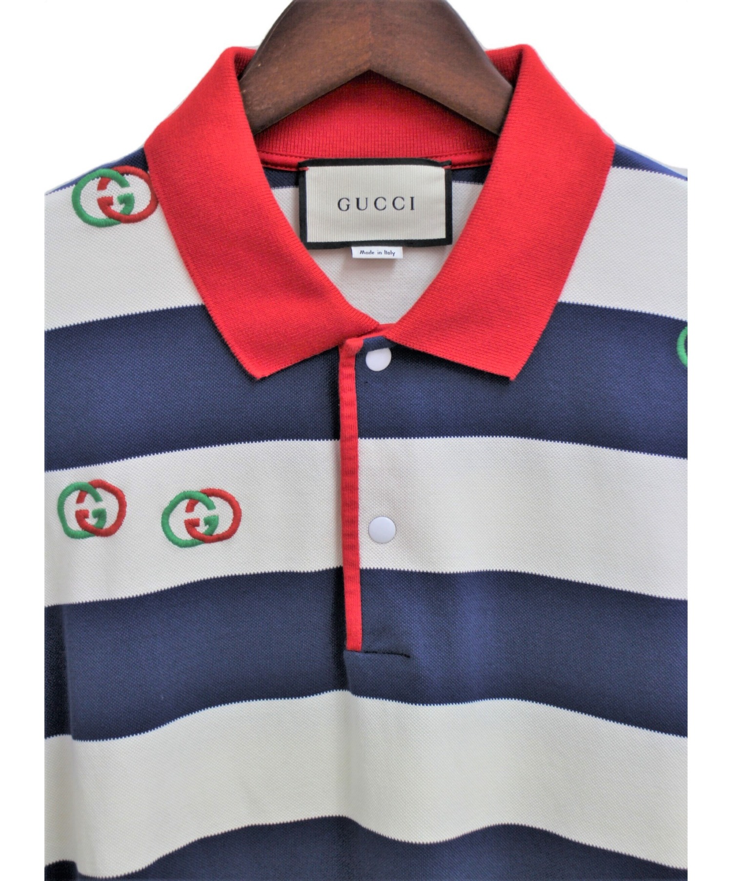 中古・古着通販】GUCCI (グッチ) エンブロイダリー付ボーダー