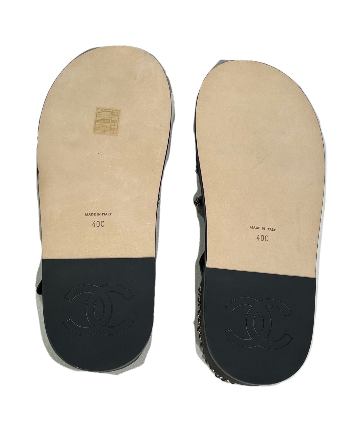 中古・古着通販】CHANEL (シャネル) チェーンサンダル ブラック サイズ