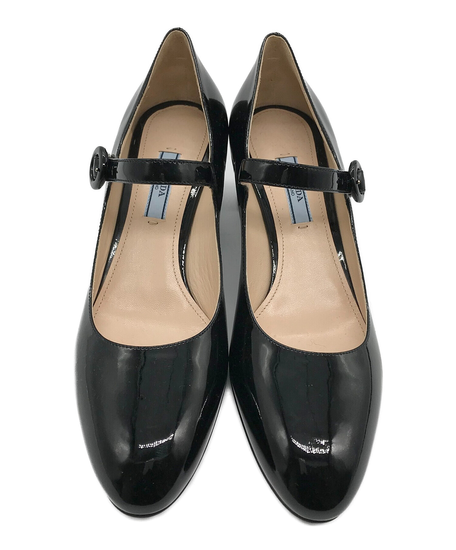 中古・古着通販】PRADA (プラダ) パテントレザーパンプス ブラック 