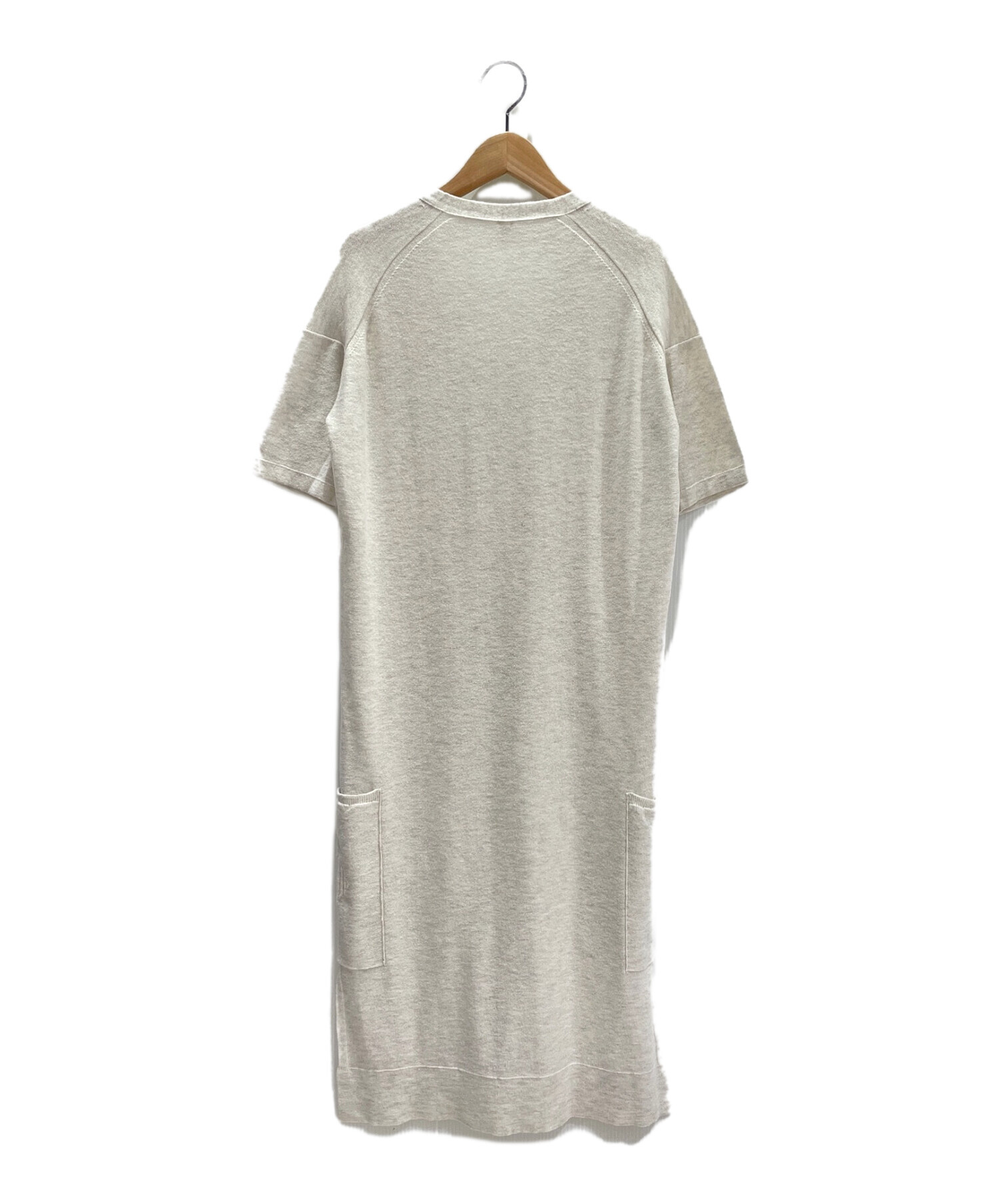 エルメス 半袖ニットワンピース 中古・古着通販】HERMES (エルメス) カシミヤコットン半袖ニット