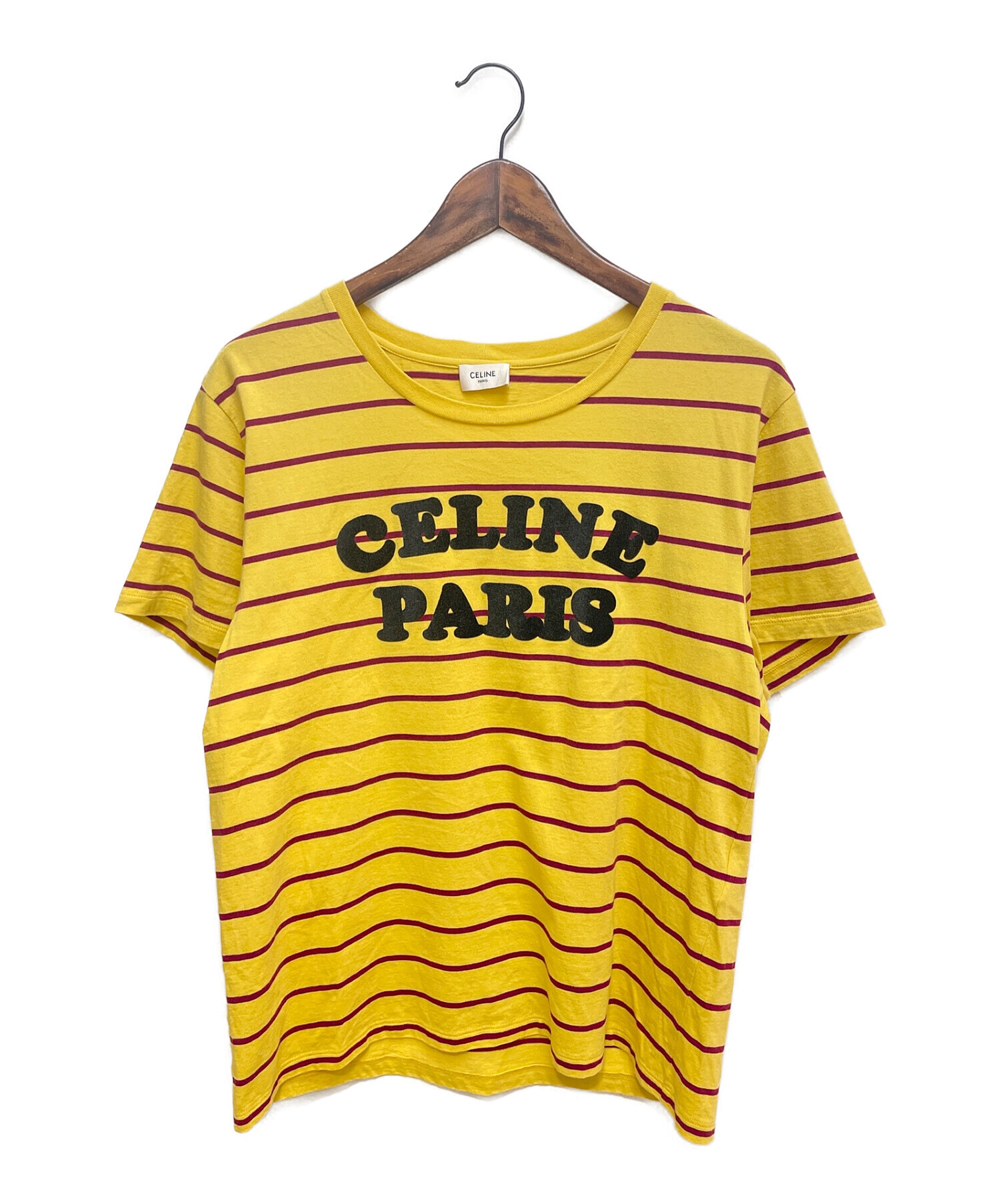 中古・古着通販】CELINE (セリーヌ) 20SS Striped Flocke Logo Tee