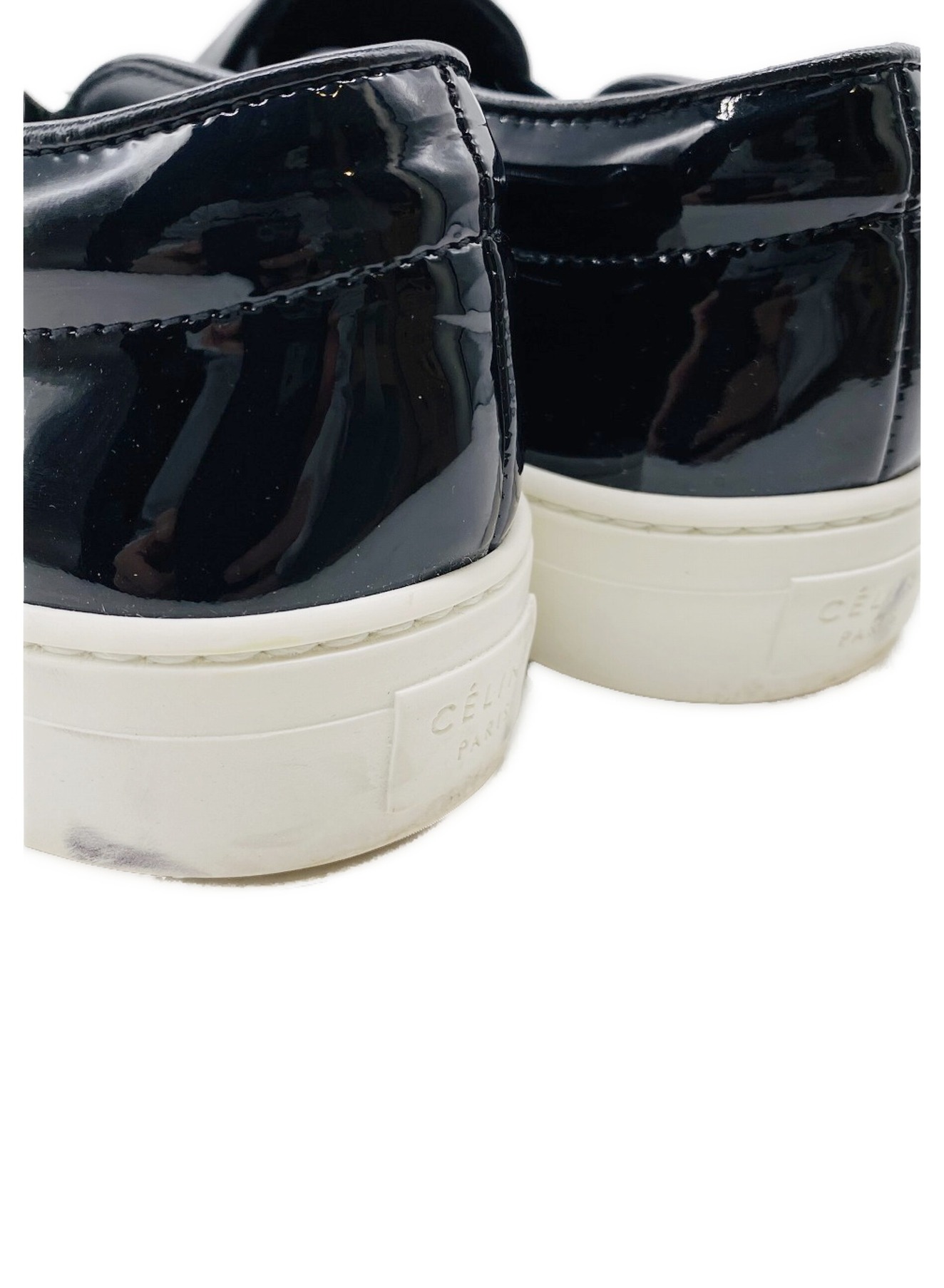 ○セリーヌ CELINE  ローカットスニーカー スリッポン レディース 【中古】 中古 中古・古着通販】CELINE (セリーヌ) スリッポン ブラック サイズ:39