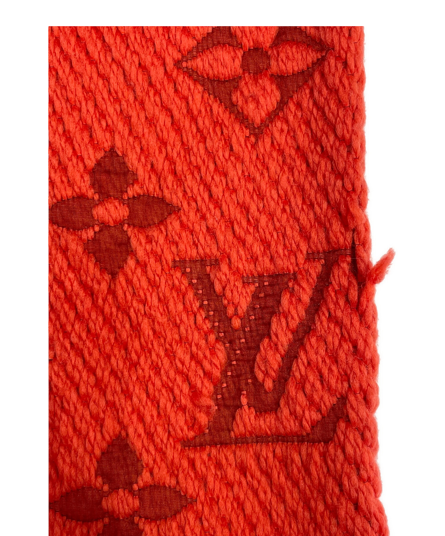 LOUIS VUITTON オレンジカラーマフラー 中古・古着通販】LOUIS VUITTON (ルイ ヴィトン) エシャルプ・ロゴ