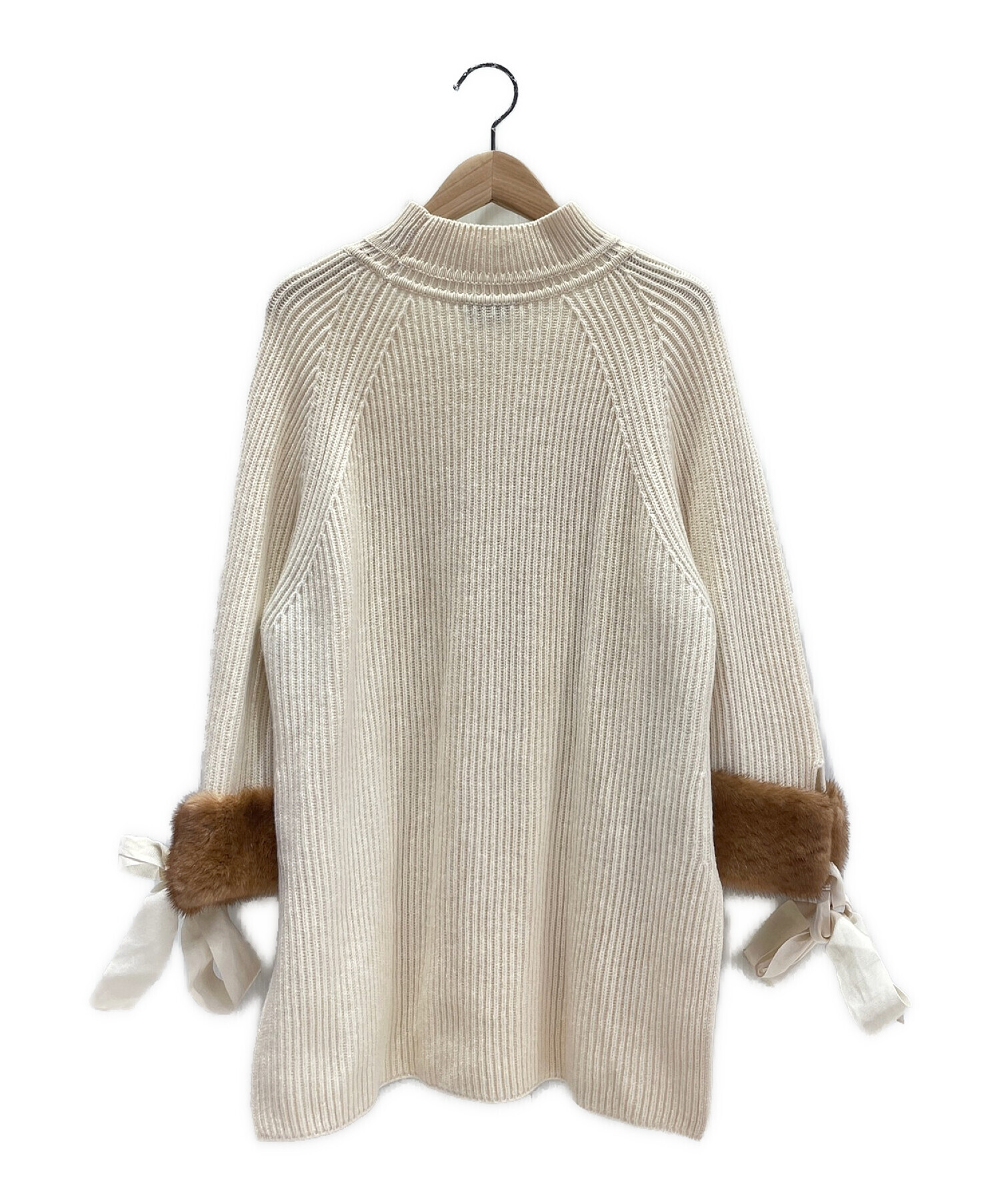 美品ꕥフェンディ カシミヤ100% ミンクファー 五分袖コート セレリア ロング 中古・古着通販】FENDI (フェンディ) ミンクファーカフスカシミヤ