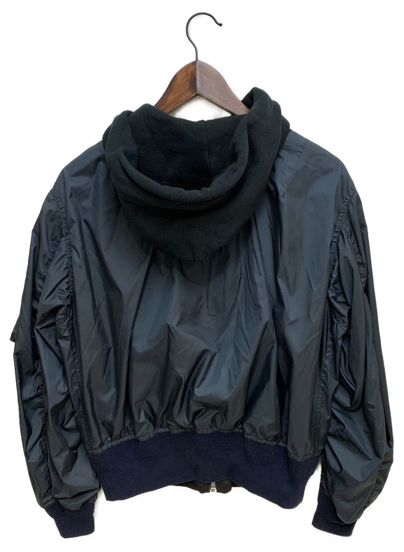 中古・古着通販】sacai (サカイ) MA-1ドッキングパーカー ブラック 
