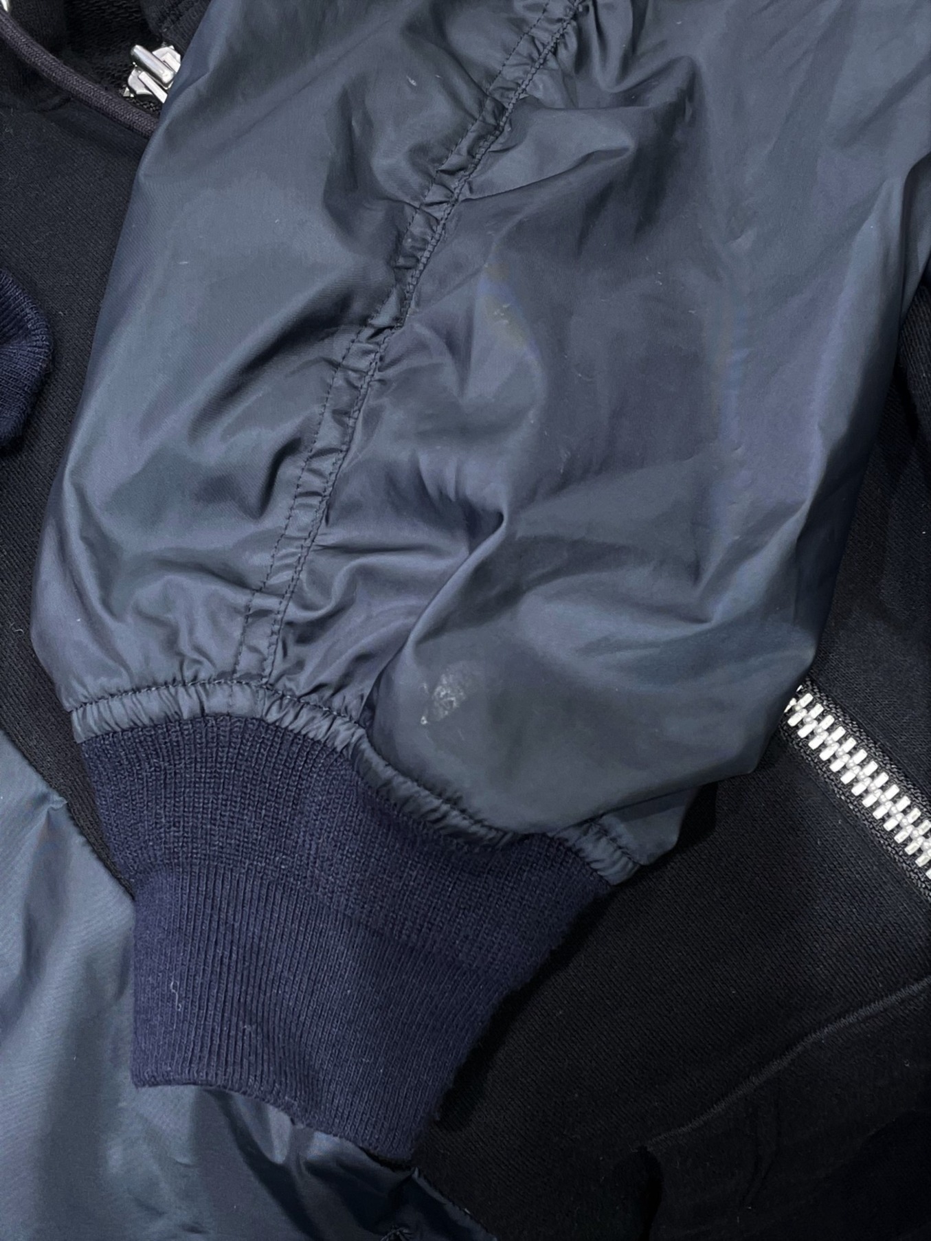 中古・古着通販】sacai (サカイ) MA-1ドッキングパーカー ブラック 