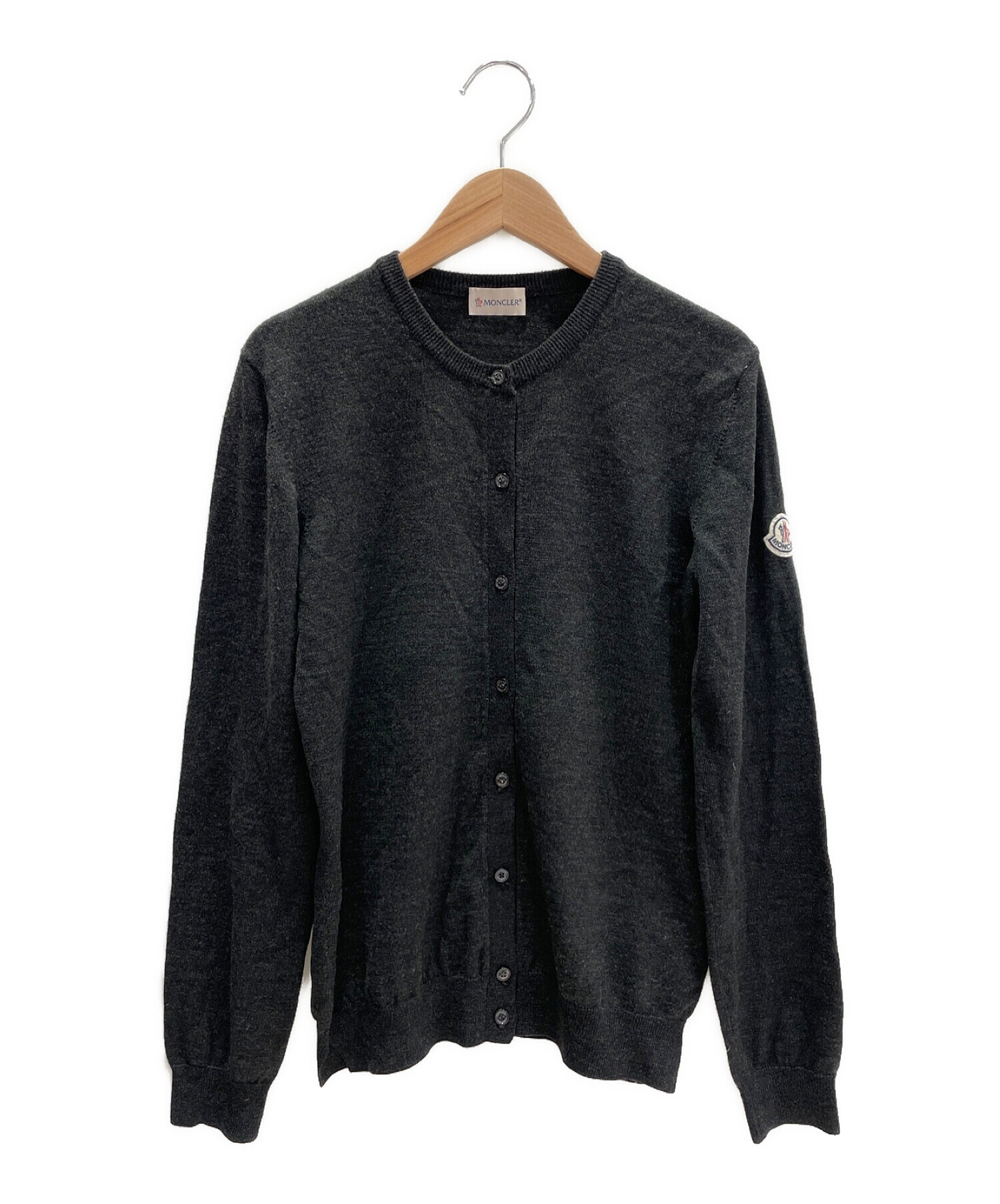 中古・古着通販】MONCLER (モンクレール) ニットカーディガン グレー