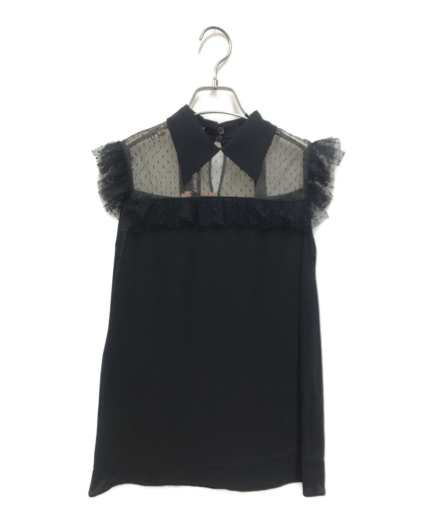 中古・古着通販】MIU MIU (ミュウミュウ) フリルレース切替リボン付 
