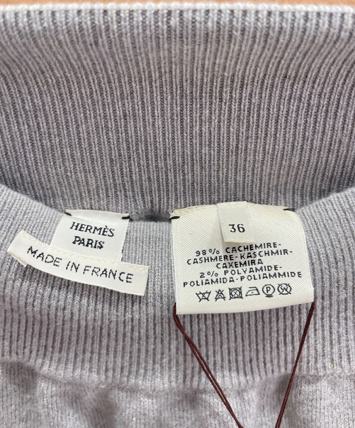中古・古着通販】HERMES (エルメス) カシミヤニットスカート グレー 