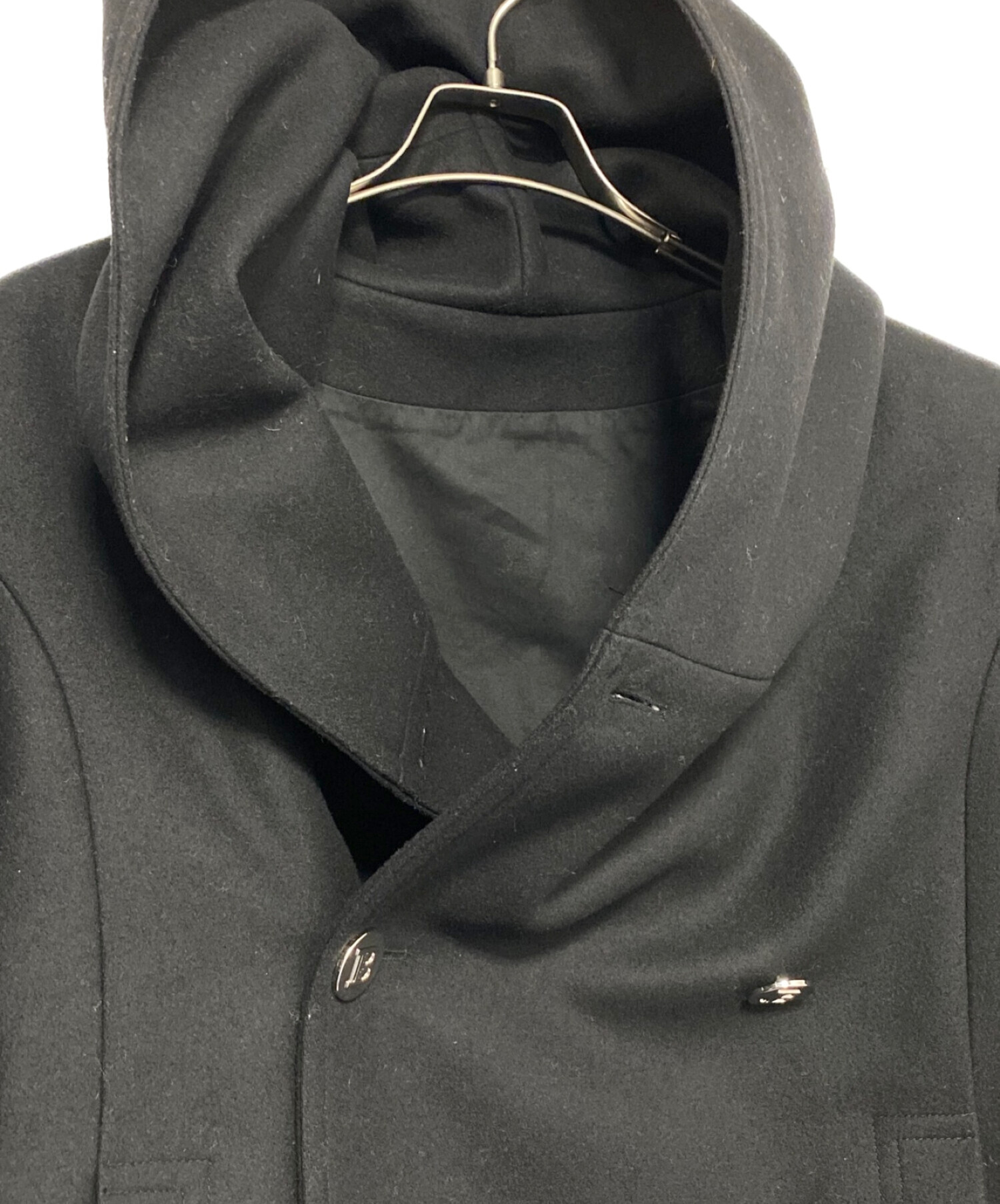 BALMAIN フーデッド ピーコート 中古・古着通販】BALMAIN (バルマン) フーデッドPコート