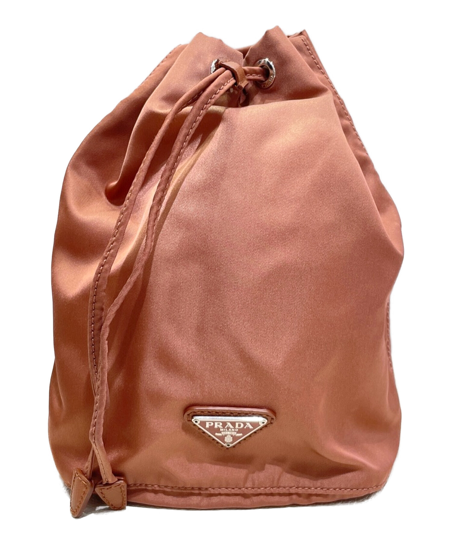 中古・古着通販】PRADA (プラダ) 巾着ポーチ ライトブラウン サイズ 