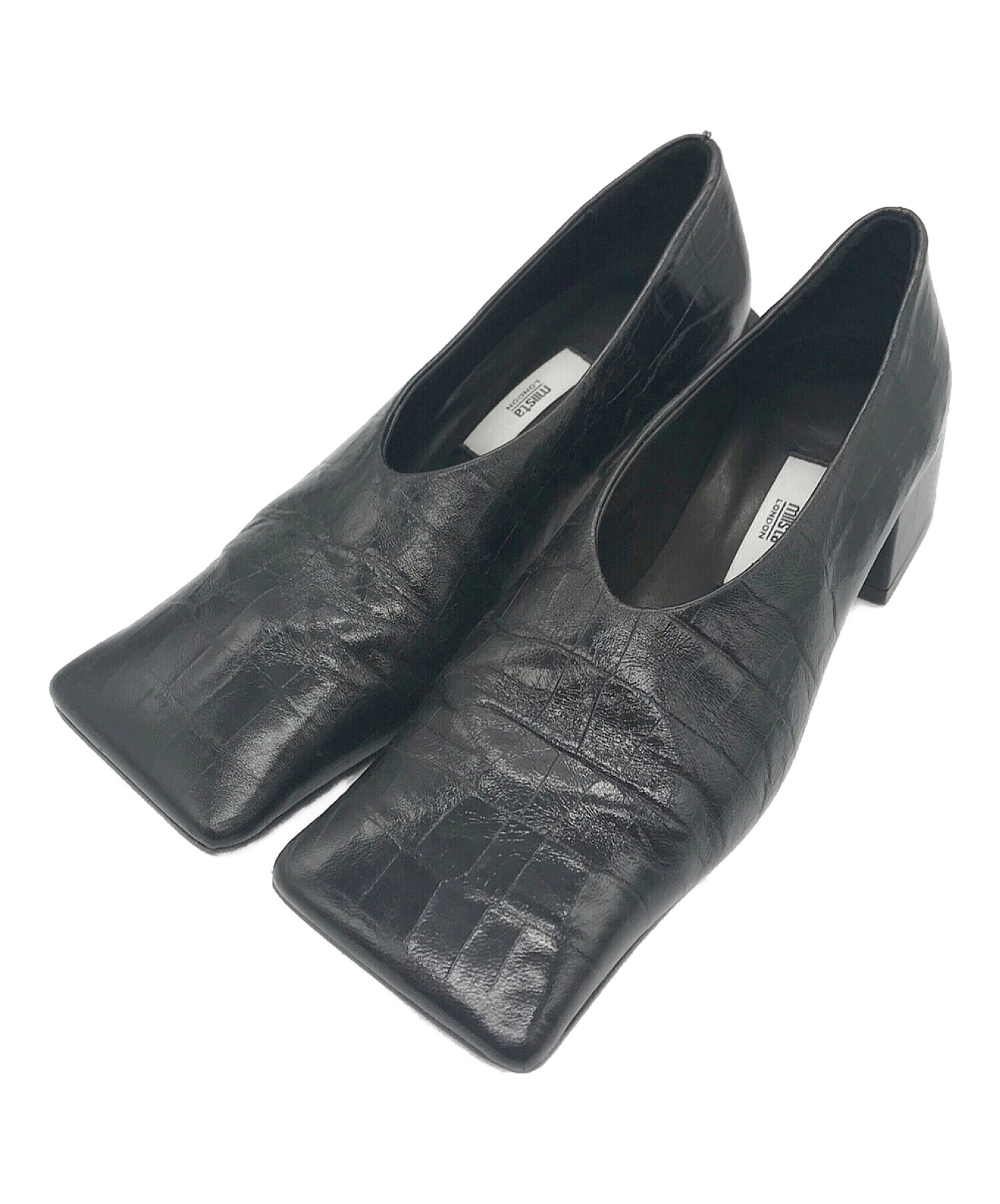 中古・古着通販】miista (ミスタ) スクエアトゥパンプス ブラック