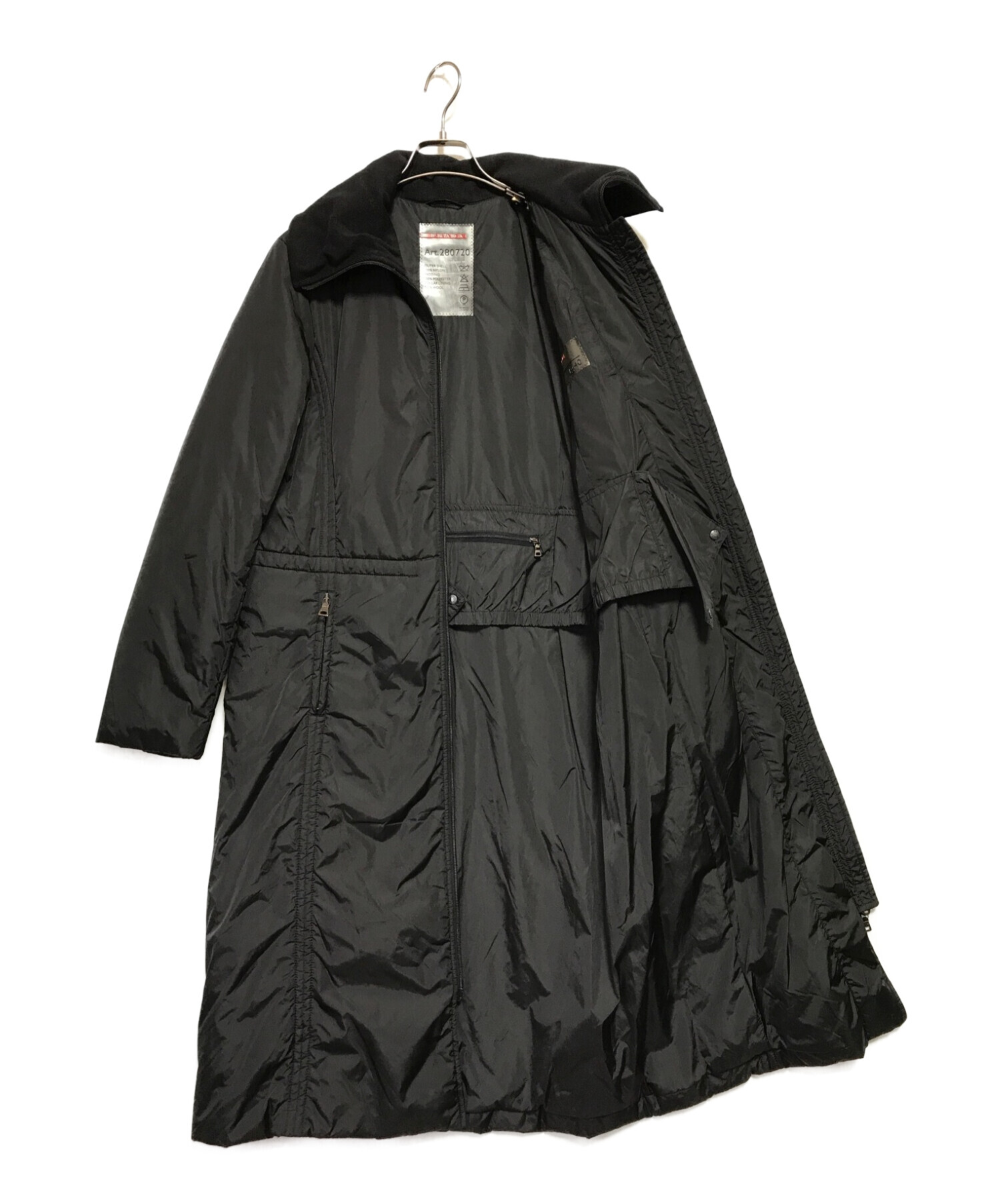 中古・古着通販】PRADA (プラダ) ロングコート ジップコート 中綿