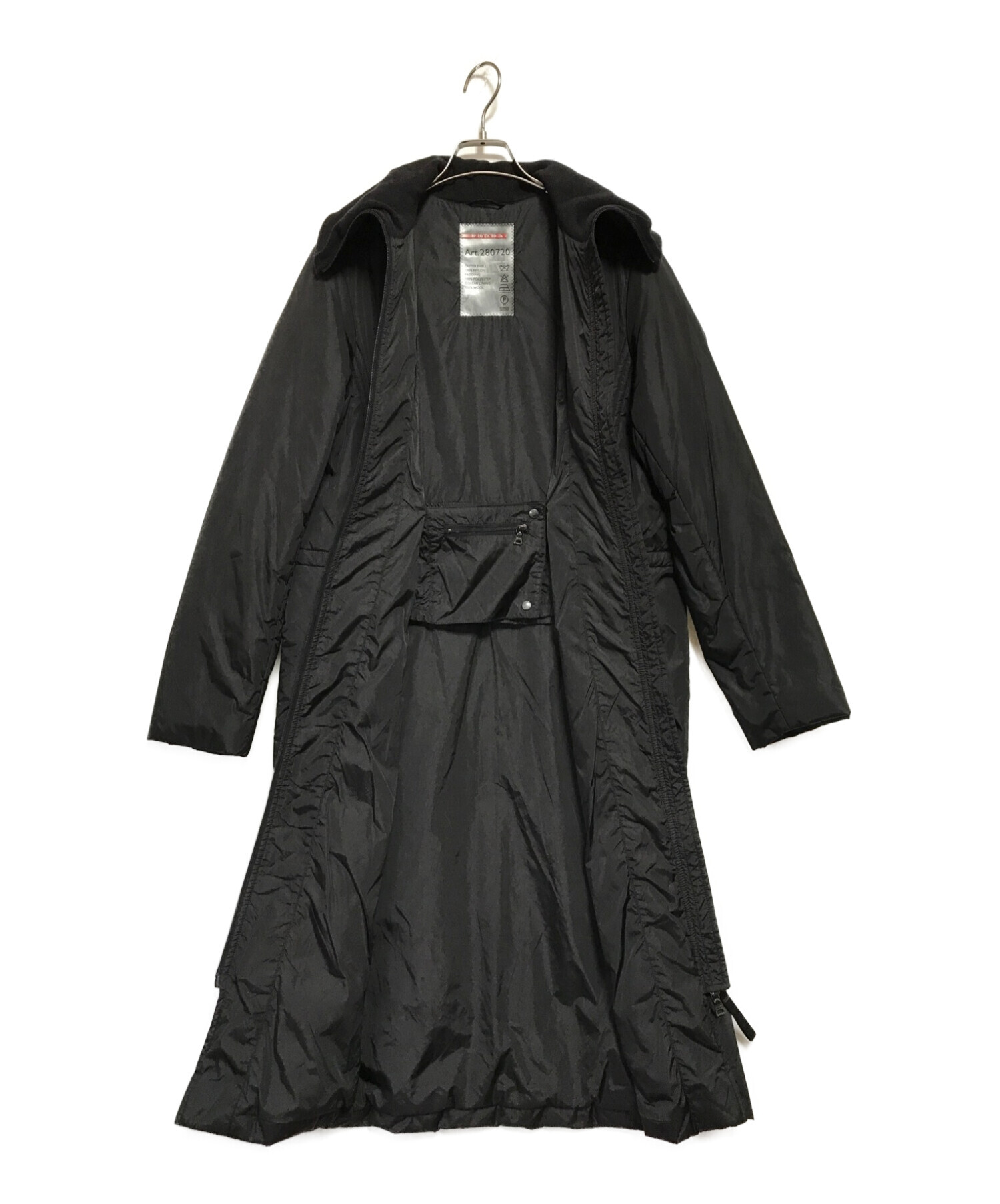 中古・古着通販】PRADA (プラダ) ロングコート ジップコート 中綿