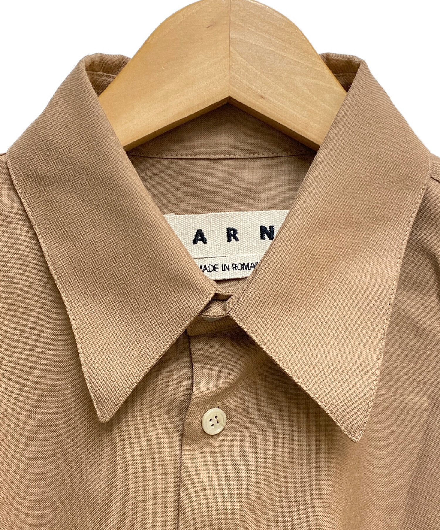 未使用　44 MARNI トロピカル　ウール　シャツ　マルニ　ベージュ　メンズ 中古・古着通販】MARNI (マルニ) ウールトロピカルシャツ ベージュ