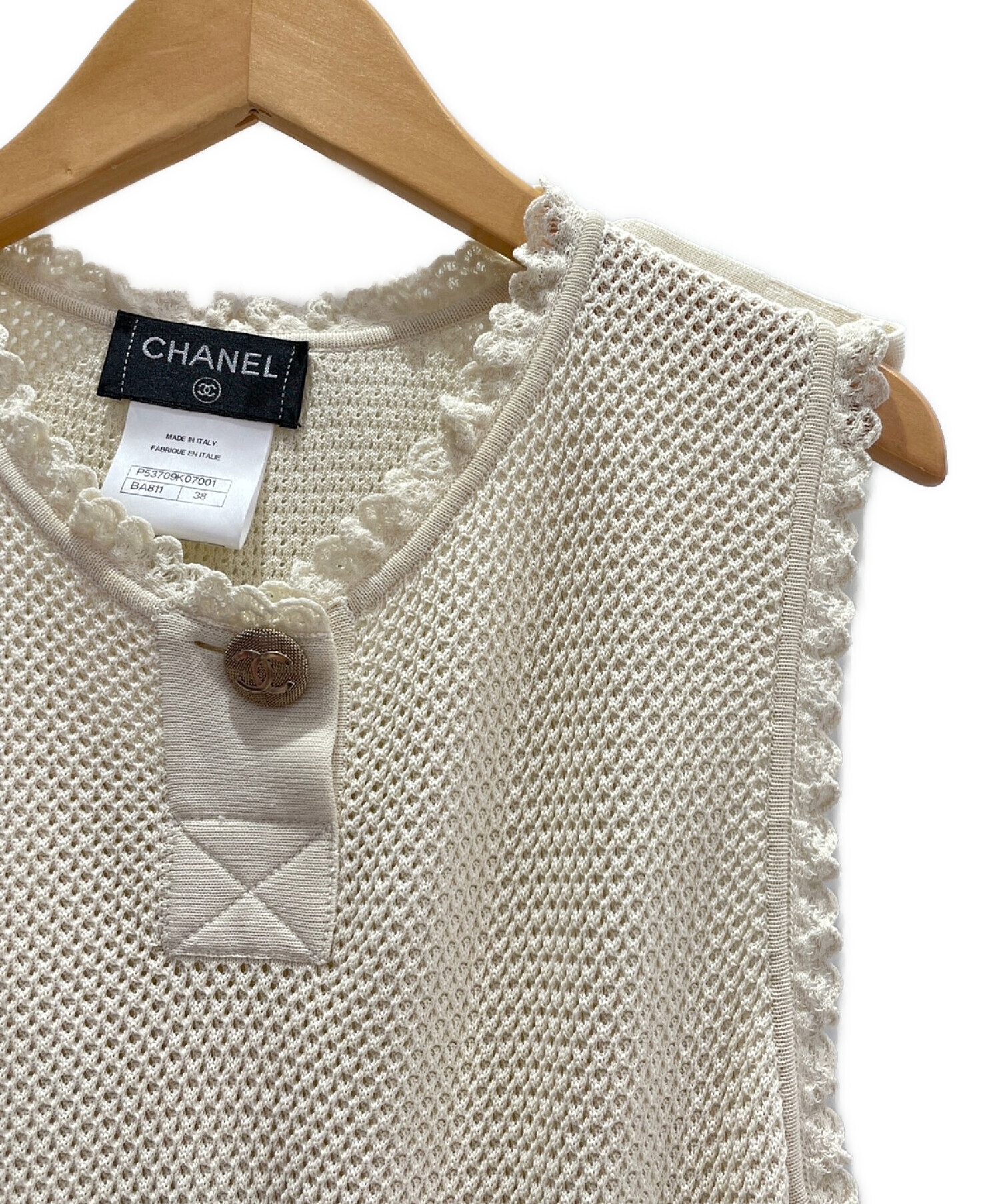 中古・古着通販】CHANEL (シャネル) ノースリーブサマーニット  