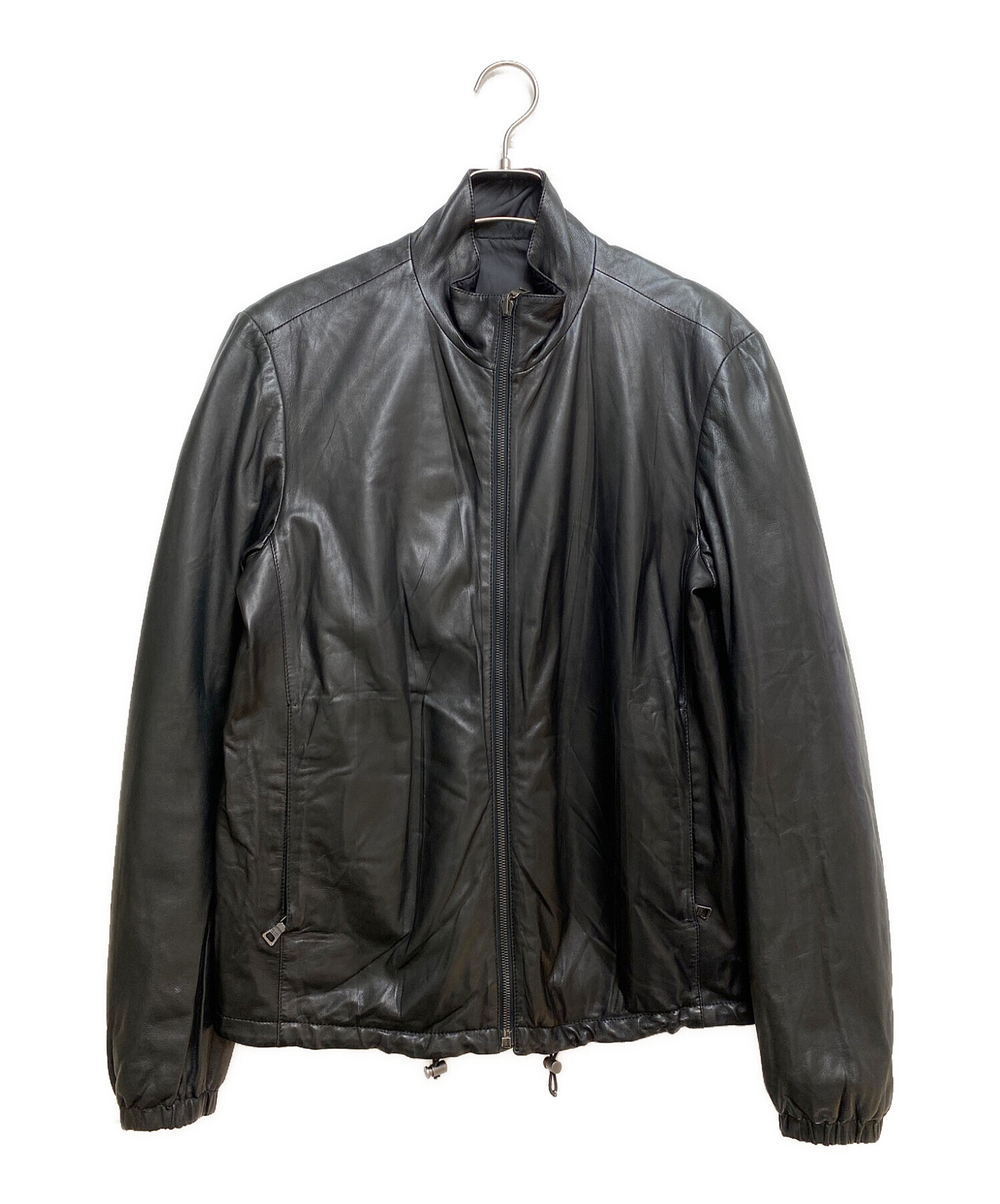 中古・古着通販】PRADA (プラダ) リバーシブルレザーブルゾン ブラック 