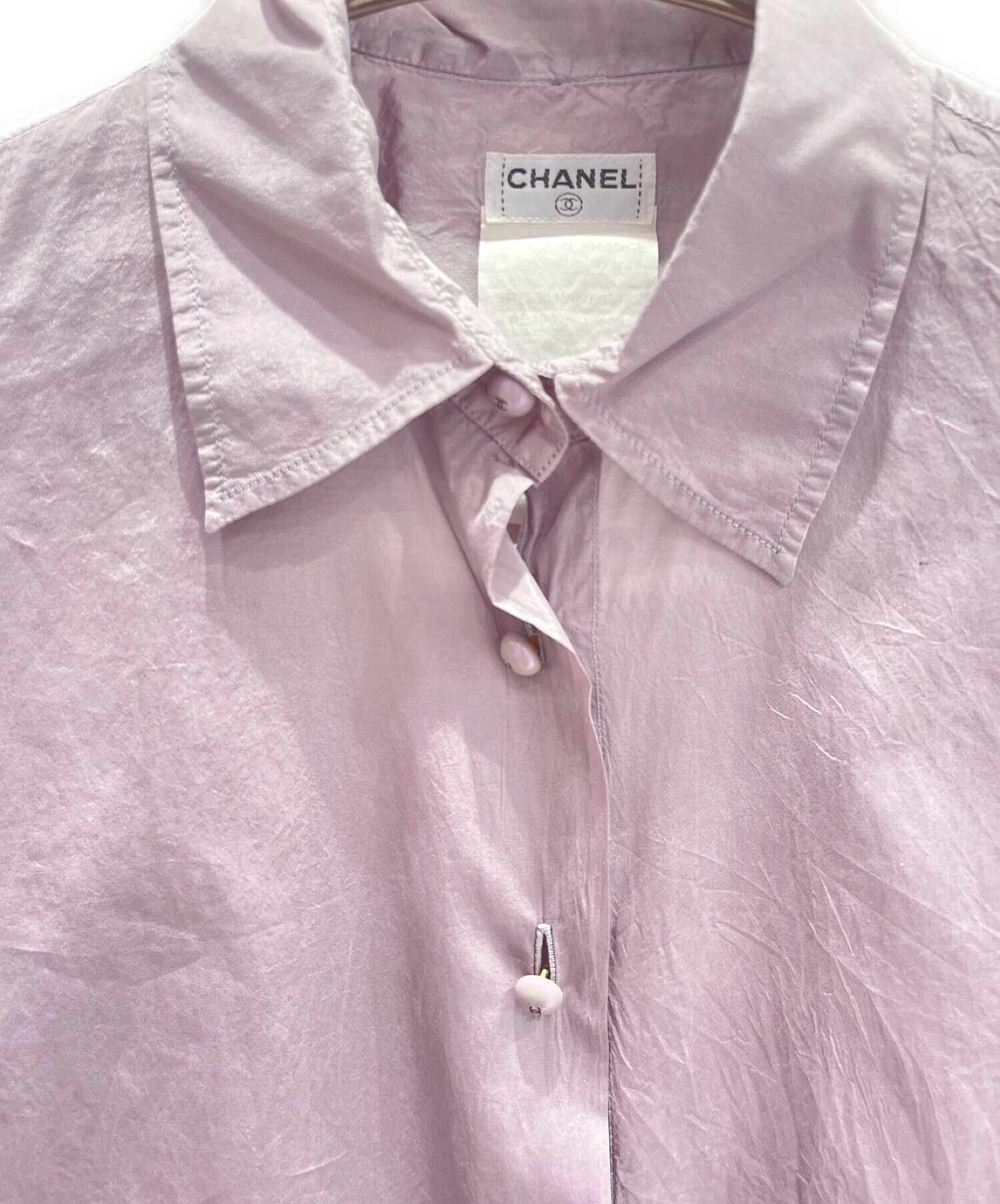中古・古着通販】CHANEL (シャネル) ココマークシルクシャツ パープル