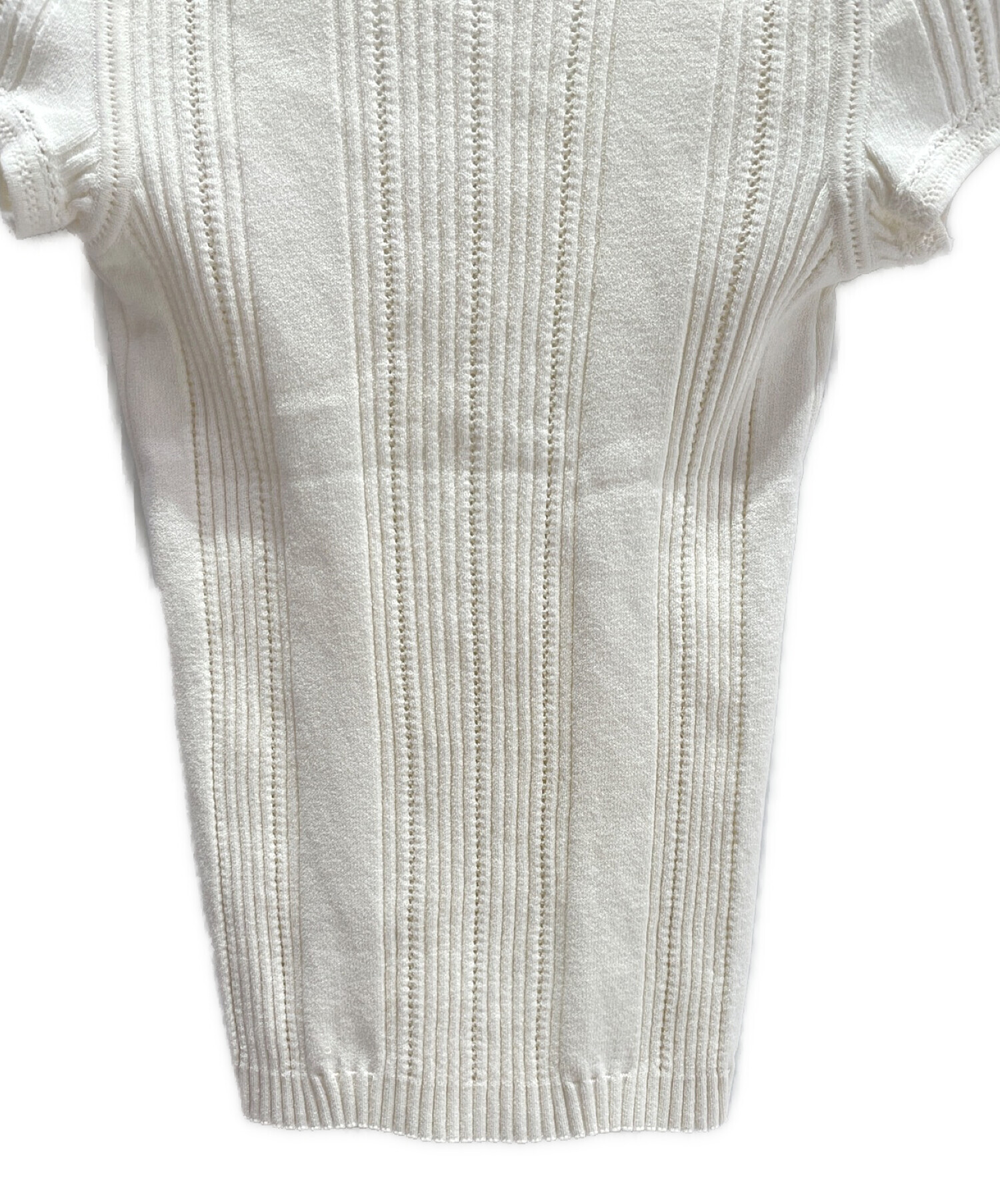 中古・古着通販】CHANEL (シャネル) 半袖ニット ホワイト サイズ:36