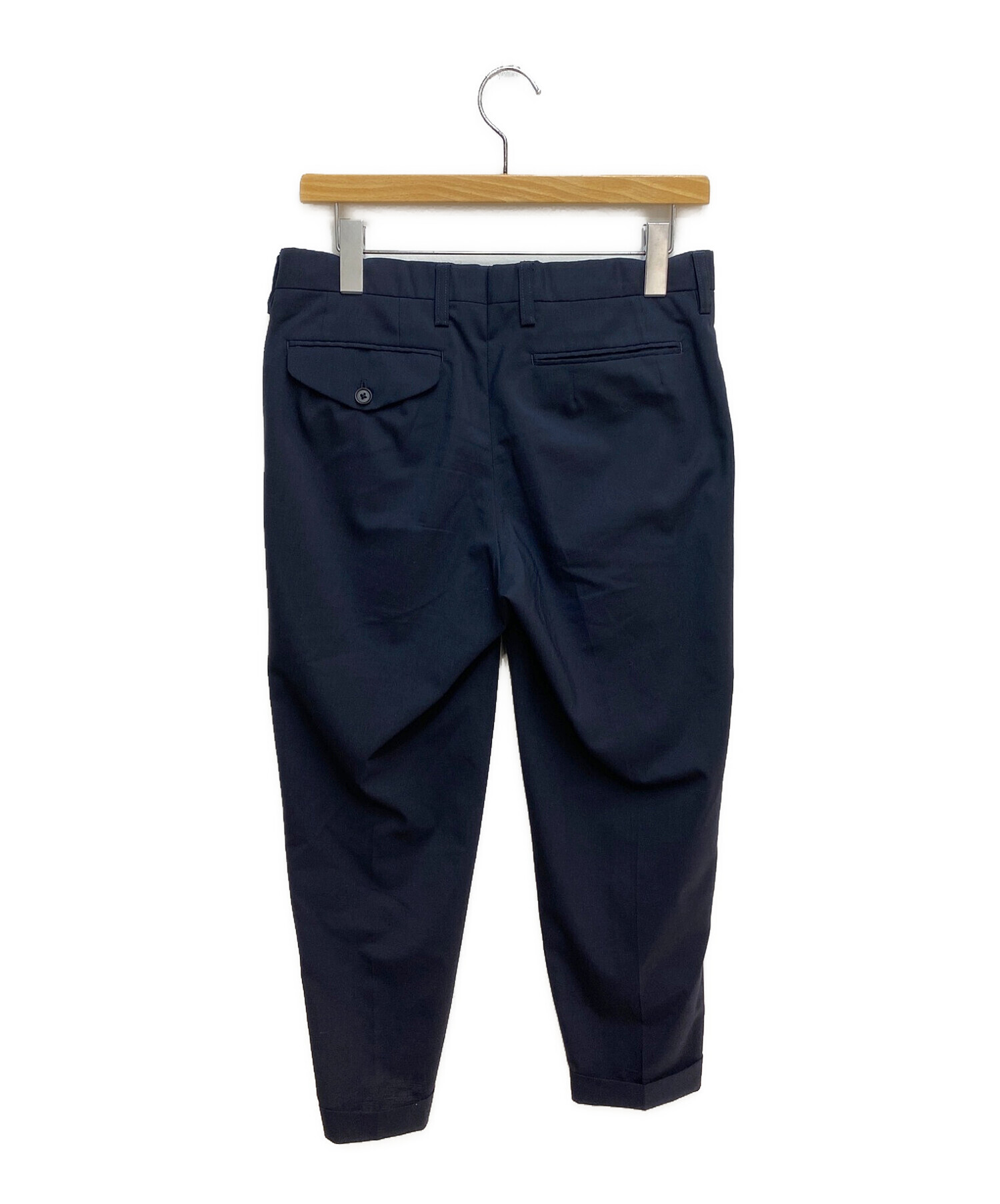kolor 1タックテーパードパンツ ネイビー Kolor 1タック ウール