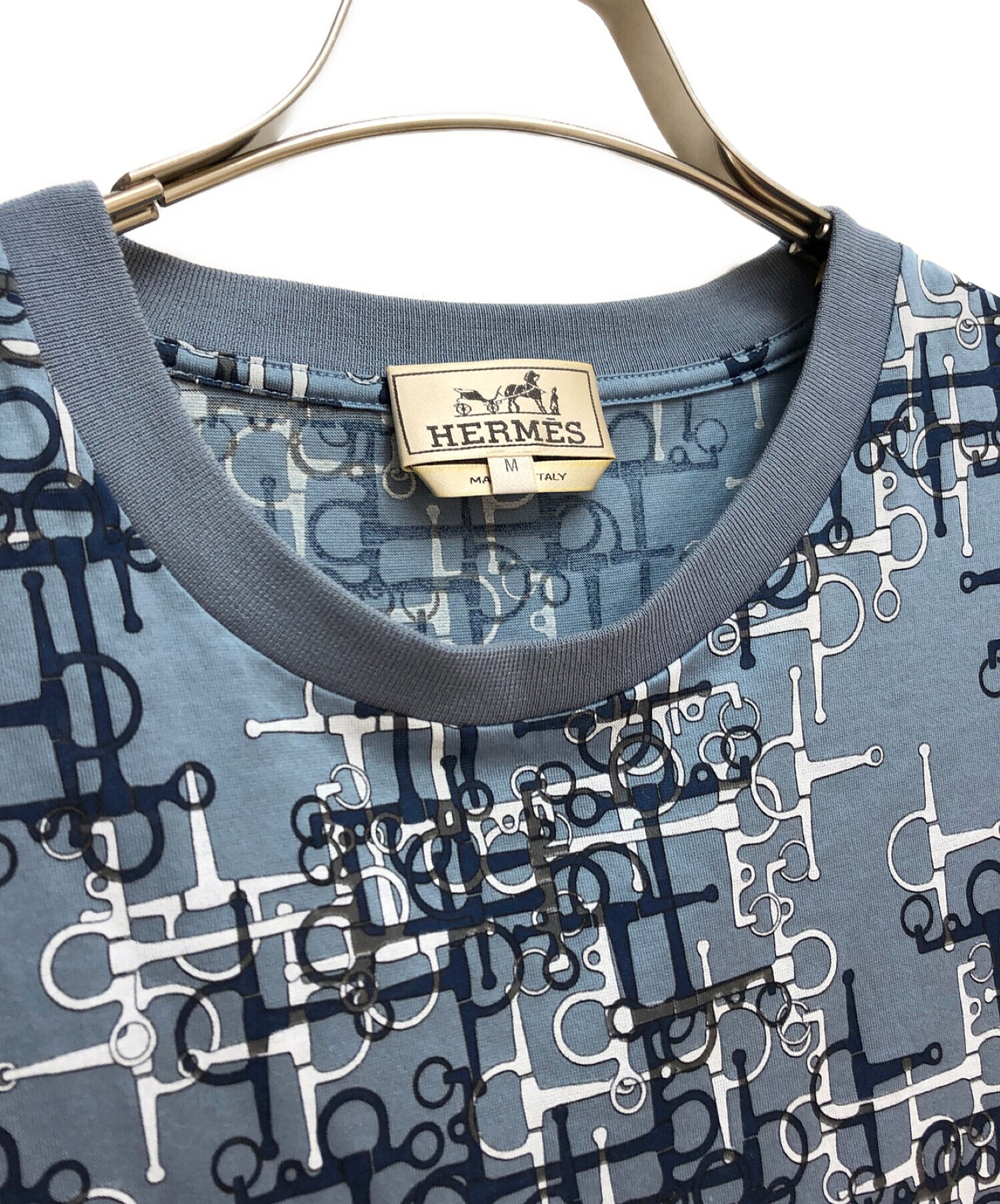 中古・古着通販】HERMES (エルメス) ホースビットTシャツ ブルー 
